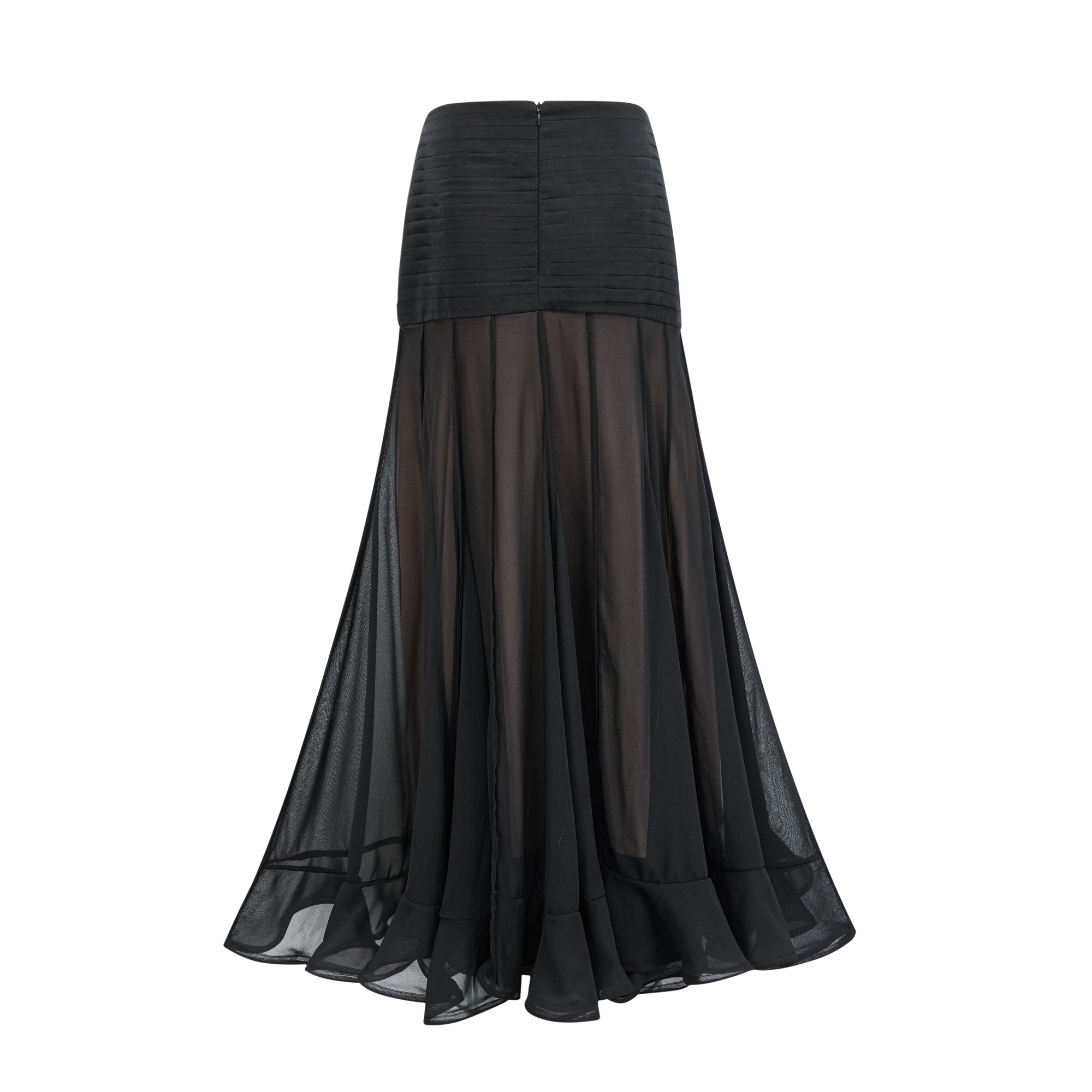 Jacqueline rayon ruffle pleated tulle maxi skirt (Final Sale-US Only)