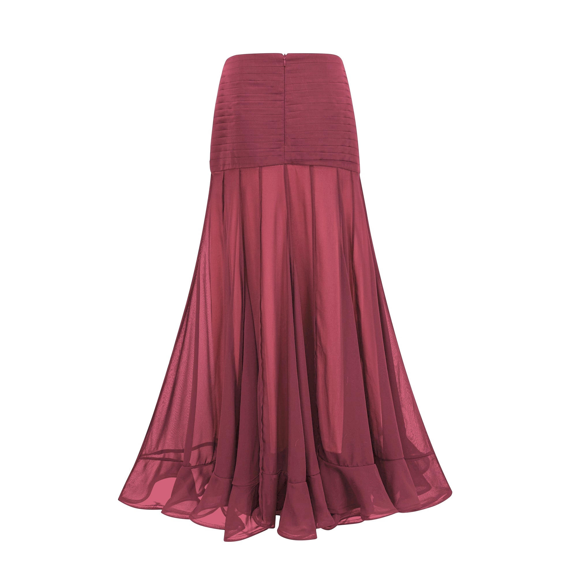 Jacqueline rayon ruffle pleated tulle maxi skirt (Final Sale-US Only)