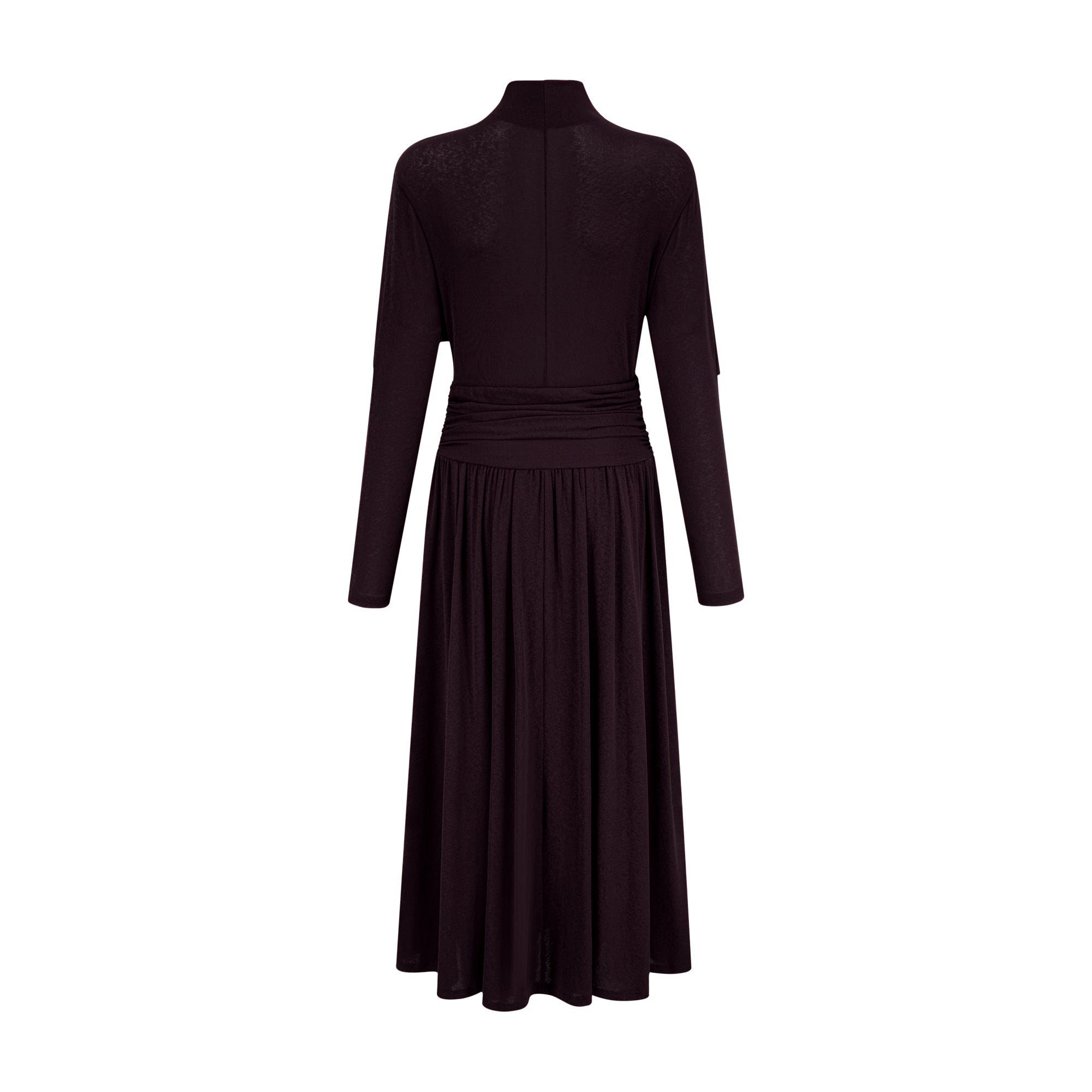 Camille Red Ruched Midi Dress with Flap Design Detail (Final Sale)