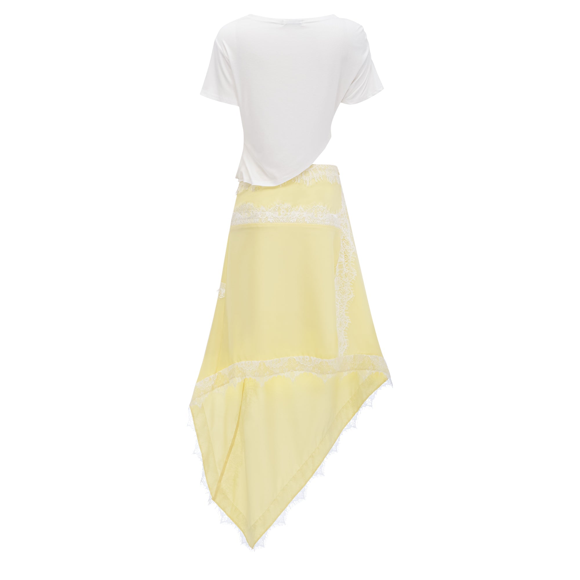 Fiamma Yellow Gathered Lace Panel Maxi Dress (Final Sale-US Only)
