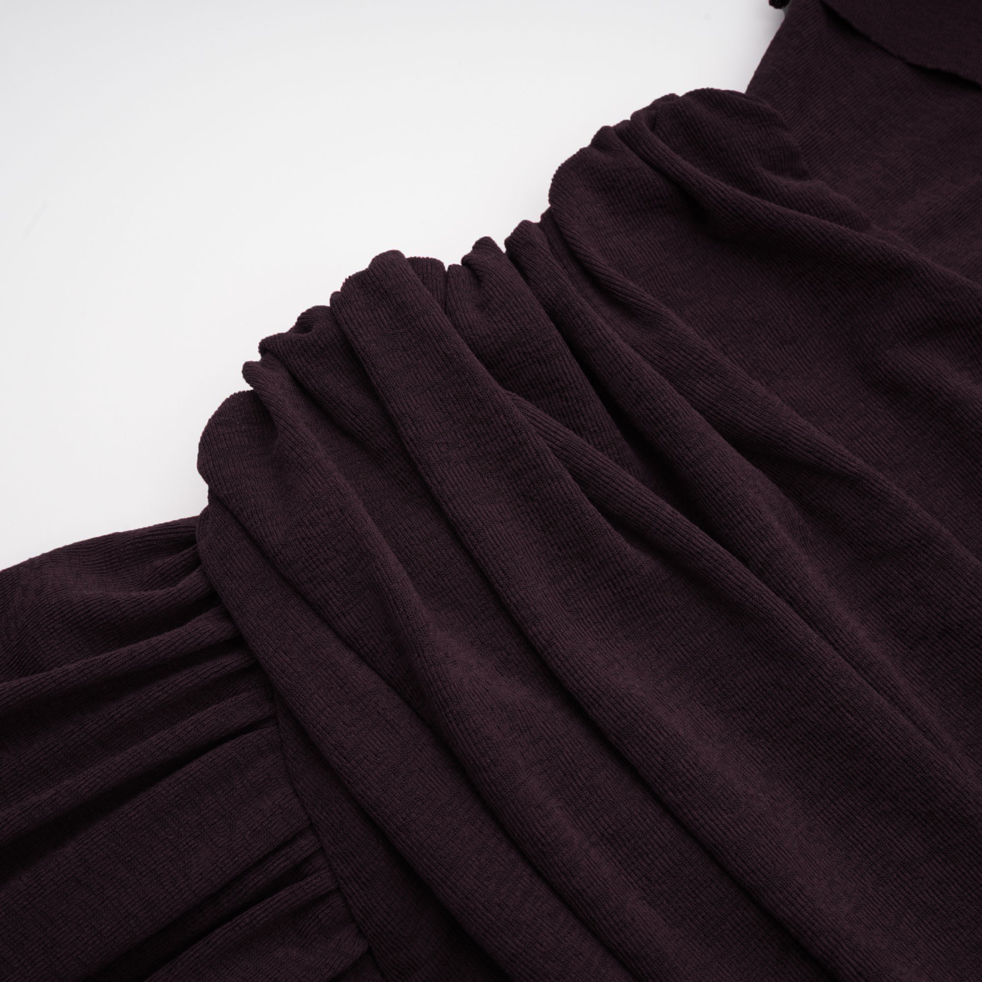 Camille Red Ruched Midi Dress with Flap Design Detail (Final Sale)