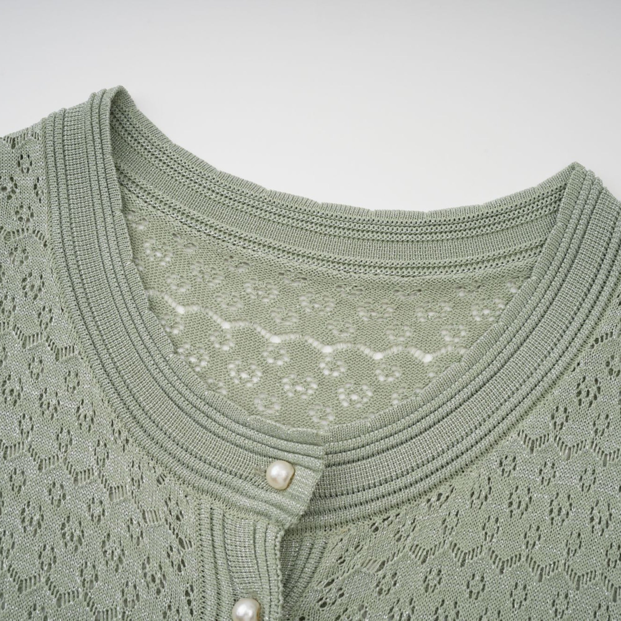 Siena green shirred crochet-knit maxi dress (Final Sale-US Only)