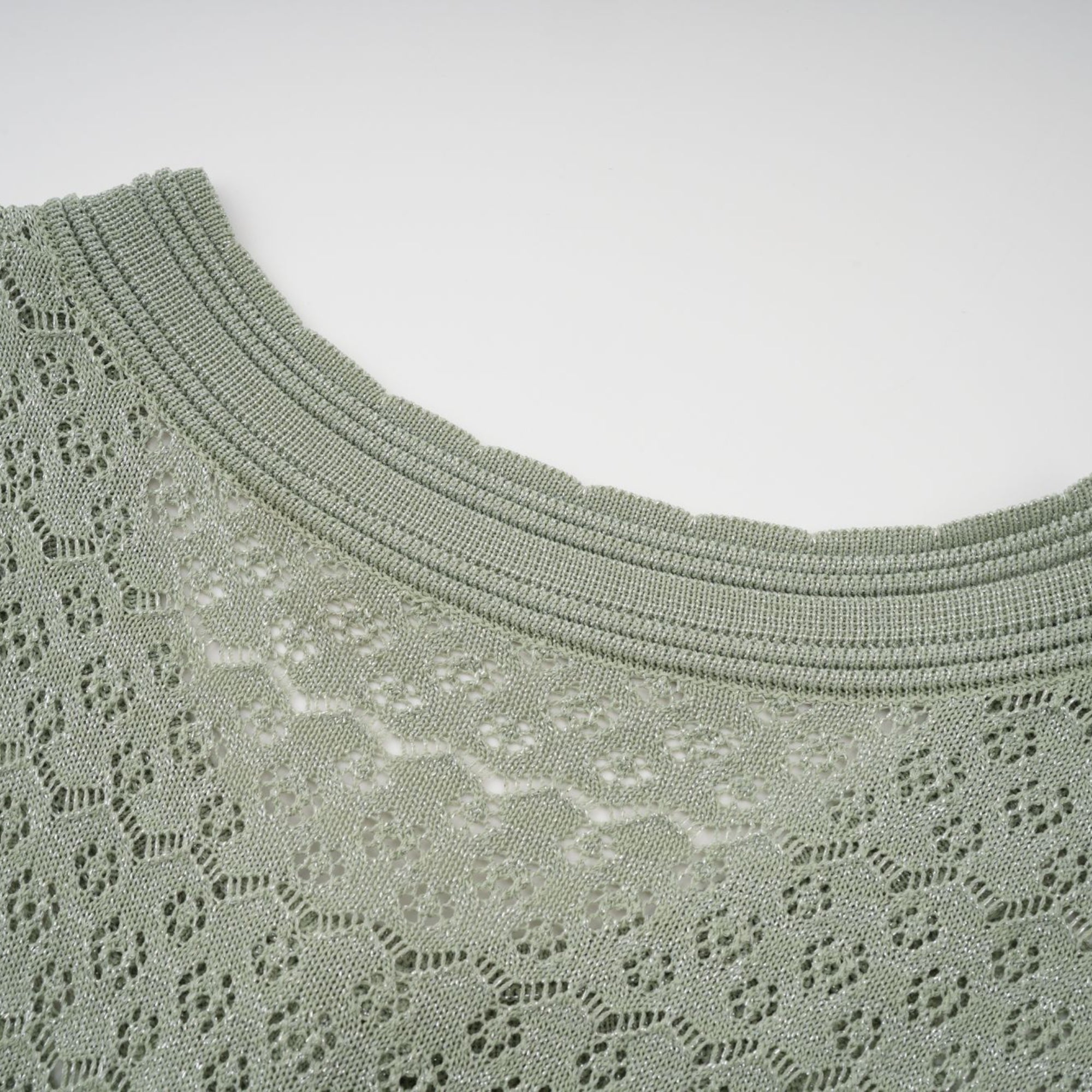 Siena green shirred crochet-knit maxi dress (Final Sale-US Only)