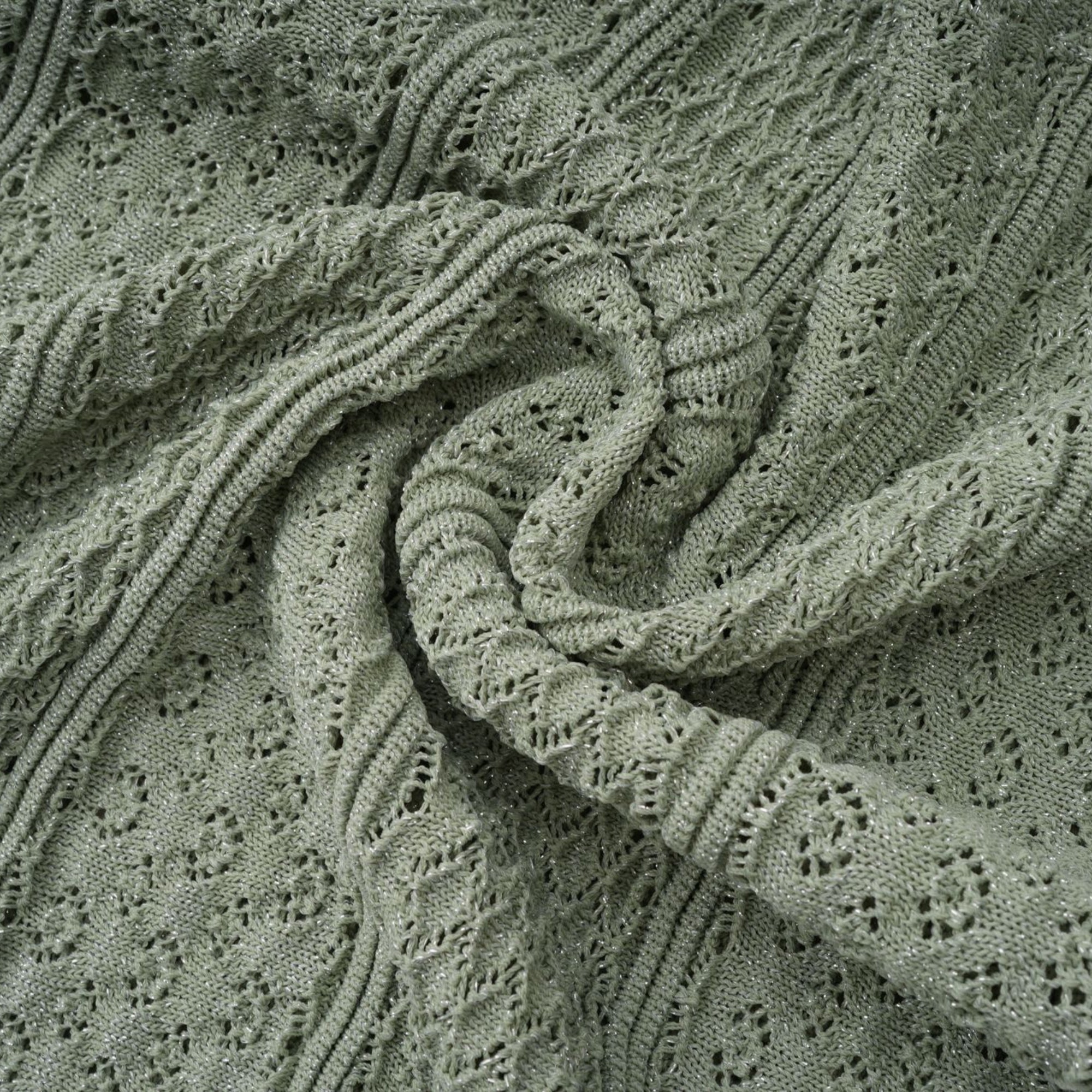 Siena green shirred crochet-knit maxi dress (Final Sale-US Only)