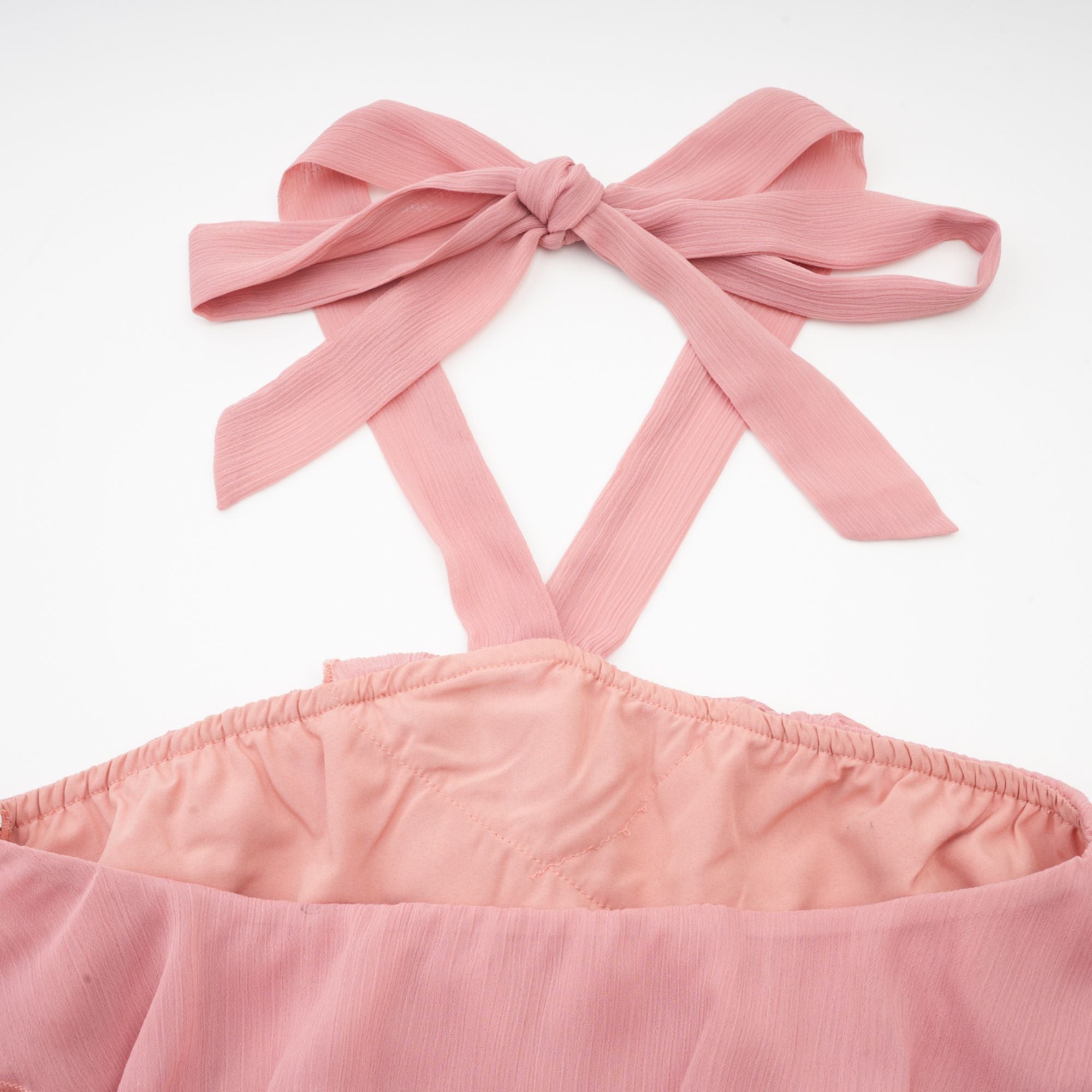 Briar pink tiered halterneck mini dress (Final Sale)