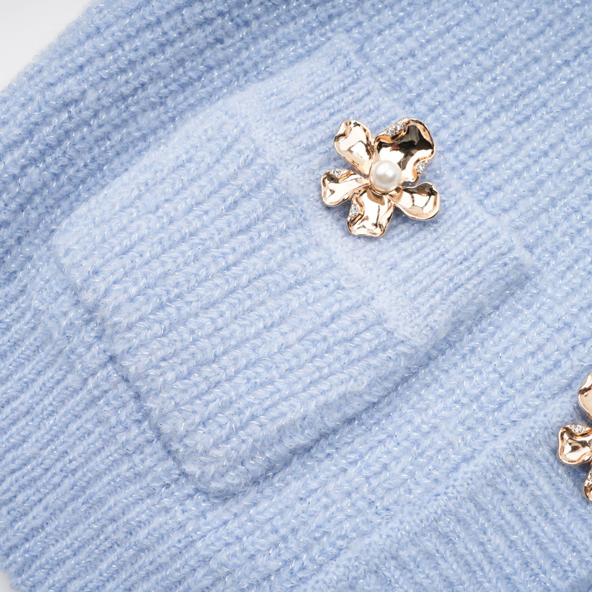 Chantal Blue Knit Two-Piece Blouse and Skirt Set (Final Sale-US Only)