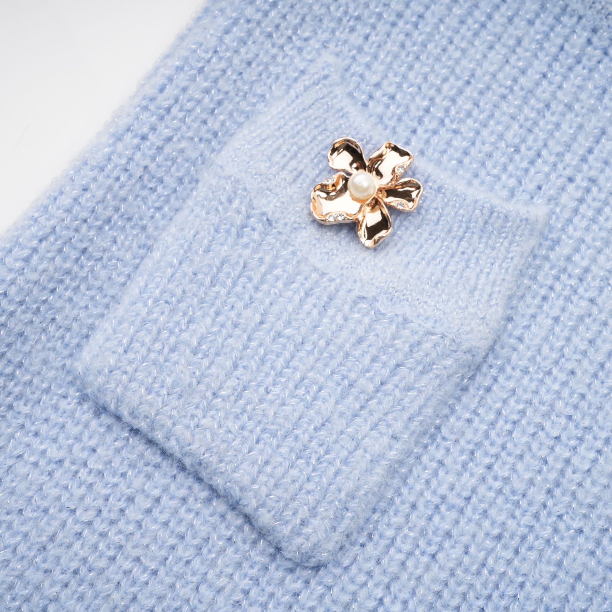 Chantal Blue Knit Two-Piece Blouse and Skirt Set (Final Sale-US Only)