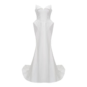 Alba White Barrel Waist Corset Maxi Dress (Final Sale-US Only)
