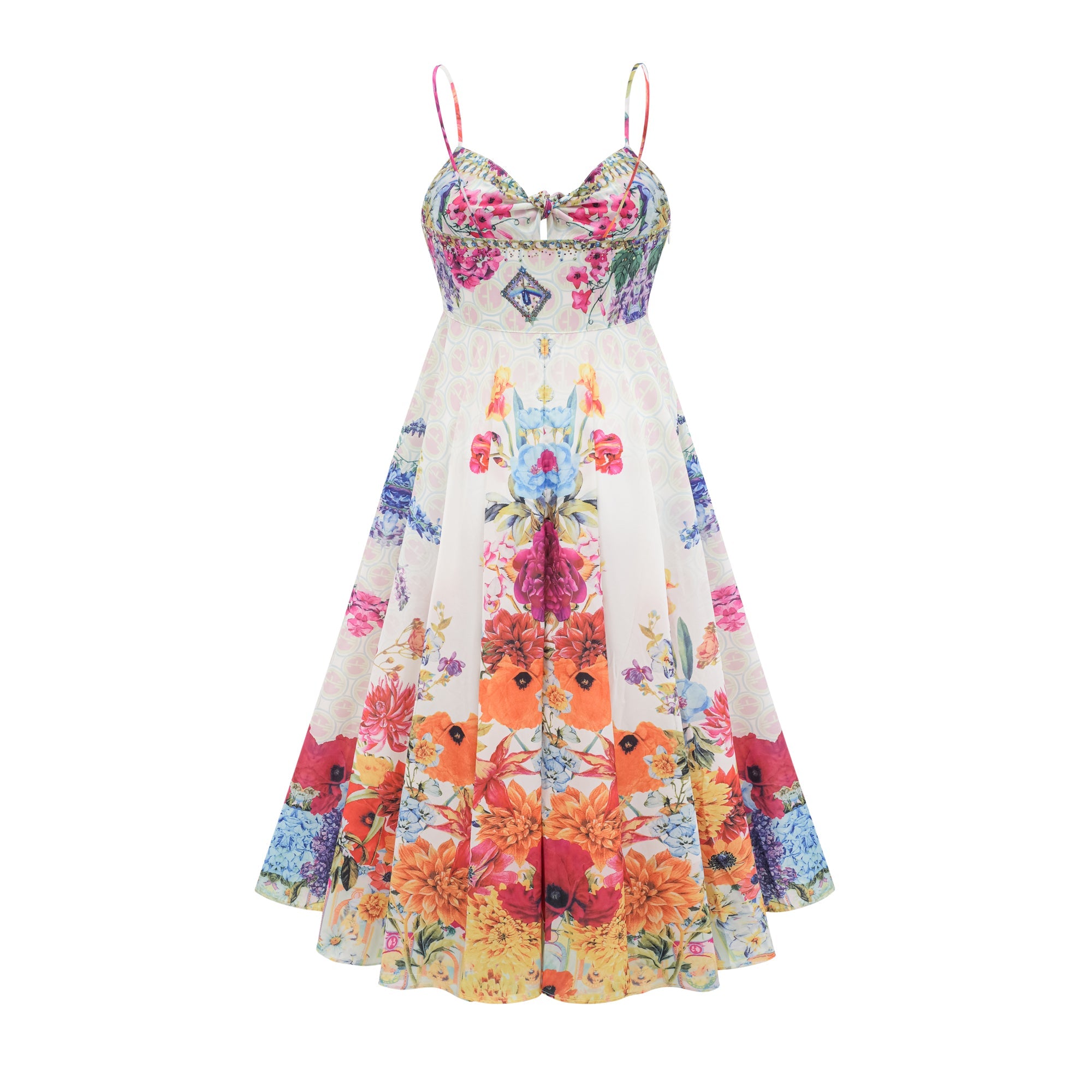 Sylvie tie-up floral-print midi dress (Final Sale-US Only)