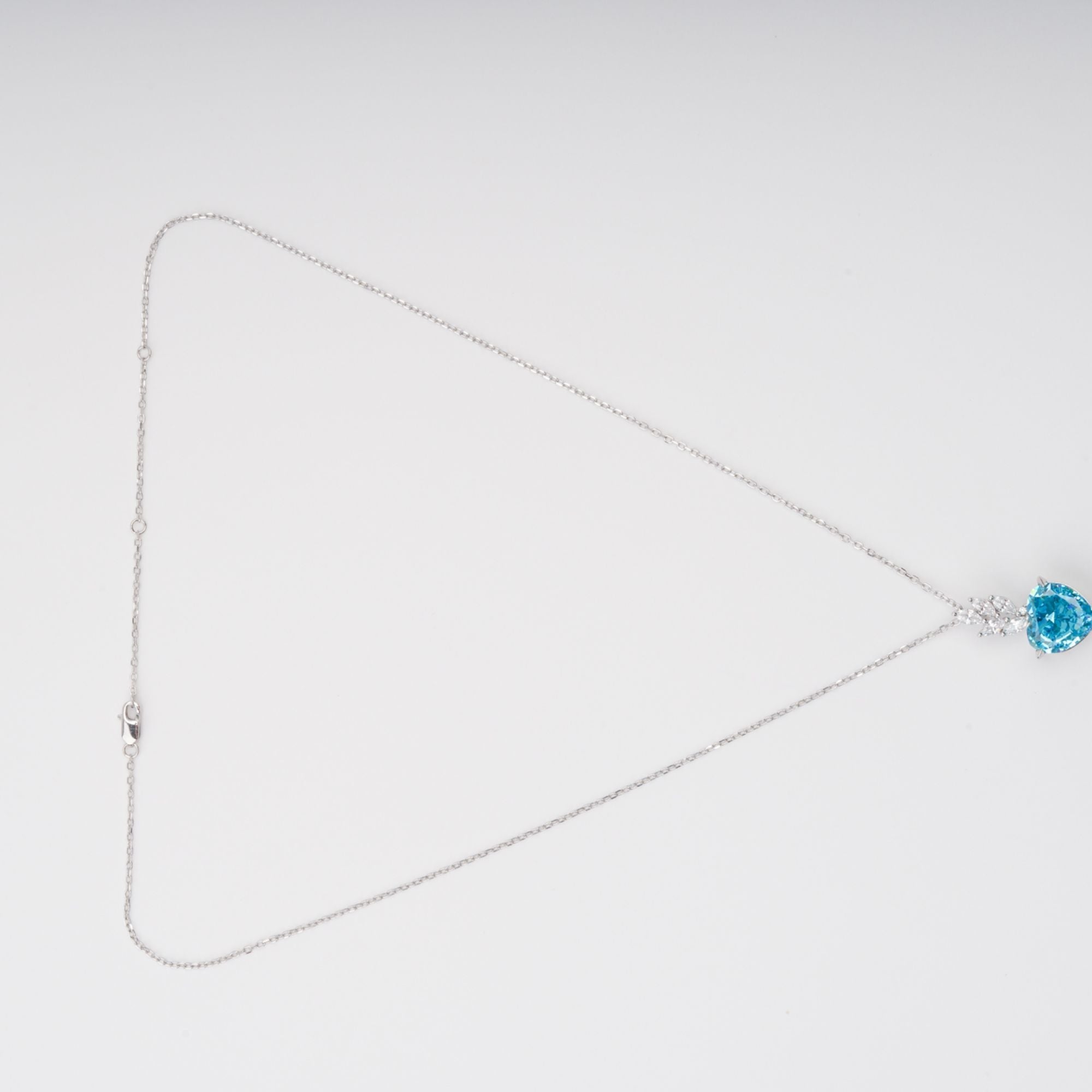 Cecilia Blue Heart Gemstone Pendant Sterling Silver Necklace