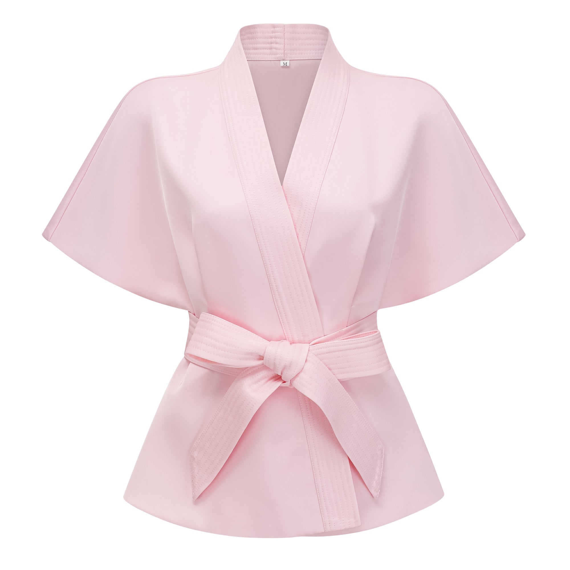 Johanna Pink Self-Tie Blouse & Skirt Set