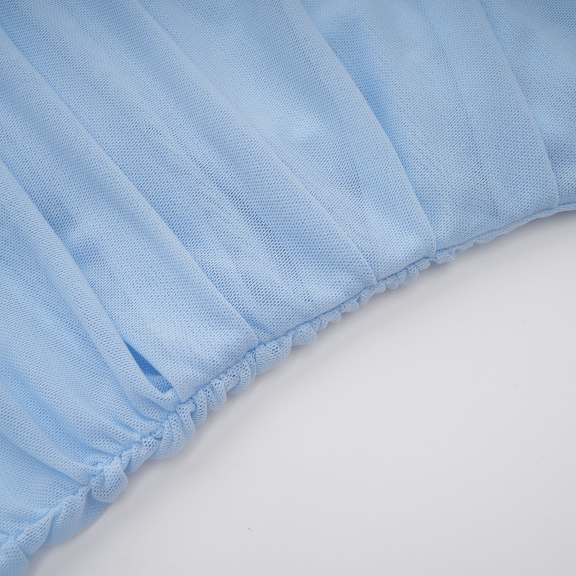 Sylphe Baby-Blue Asymmetrical Pleated Sleeveless Mini Dress (Final Sale-US Only)