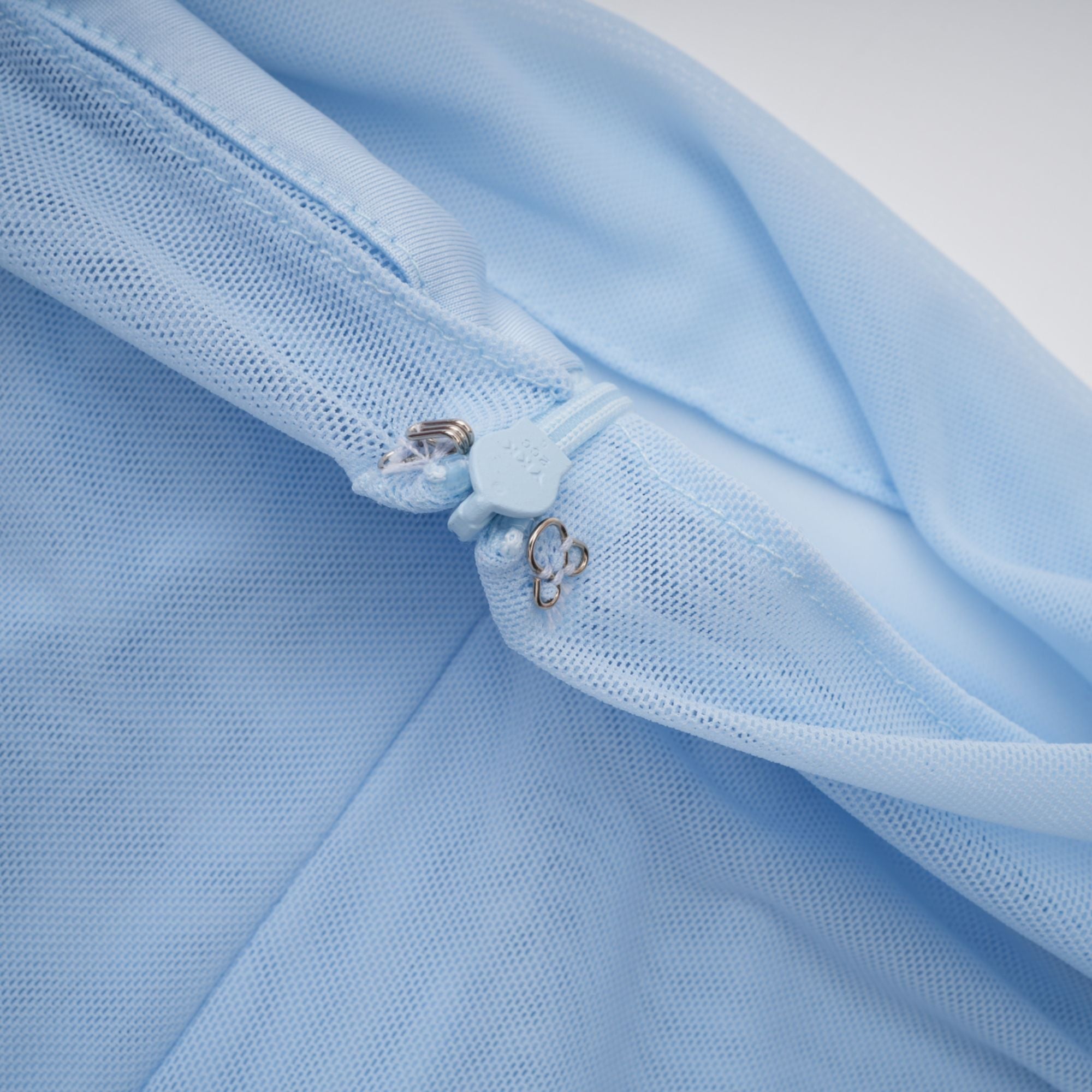 Sylphe Baby-Blue Asymmetrical Pleated Sleeveless Mini Dress (Final Sale-US Only)