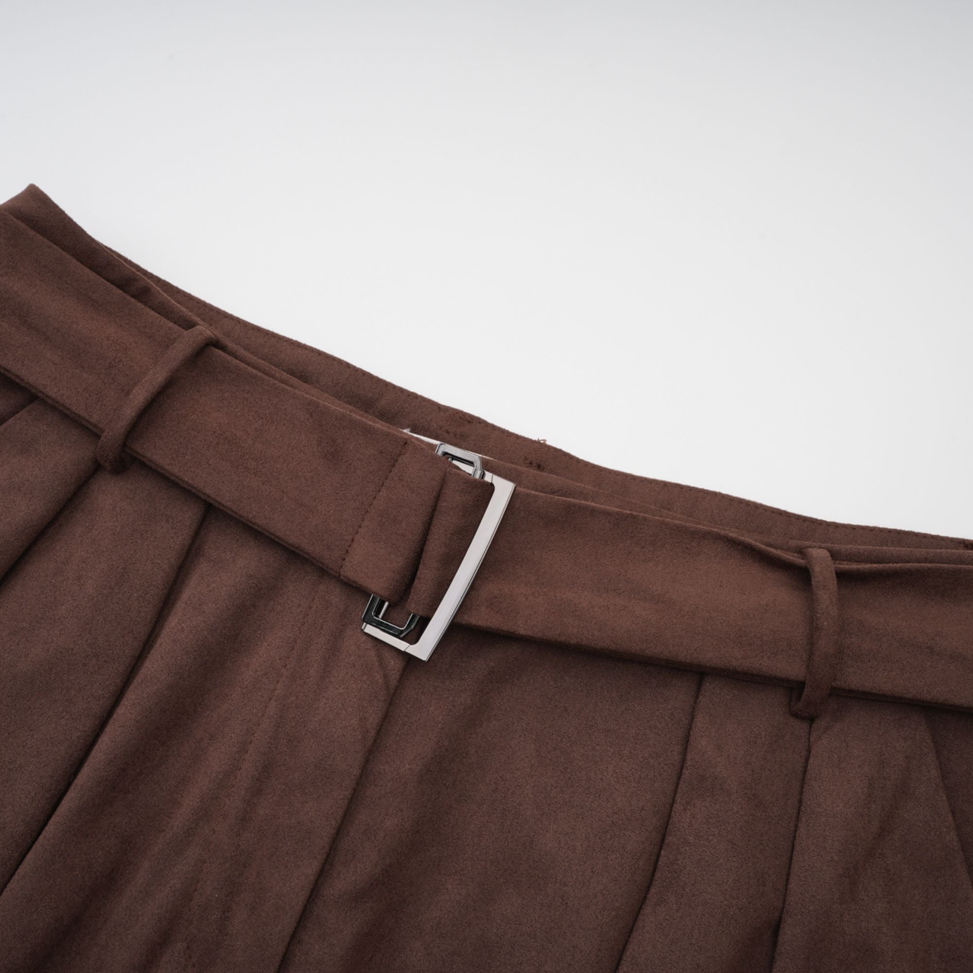 Chaney Brown Suede Bubble Hem Top & Shorts Set (Final Sale-US Only)