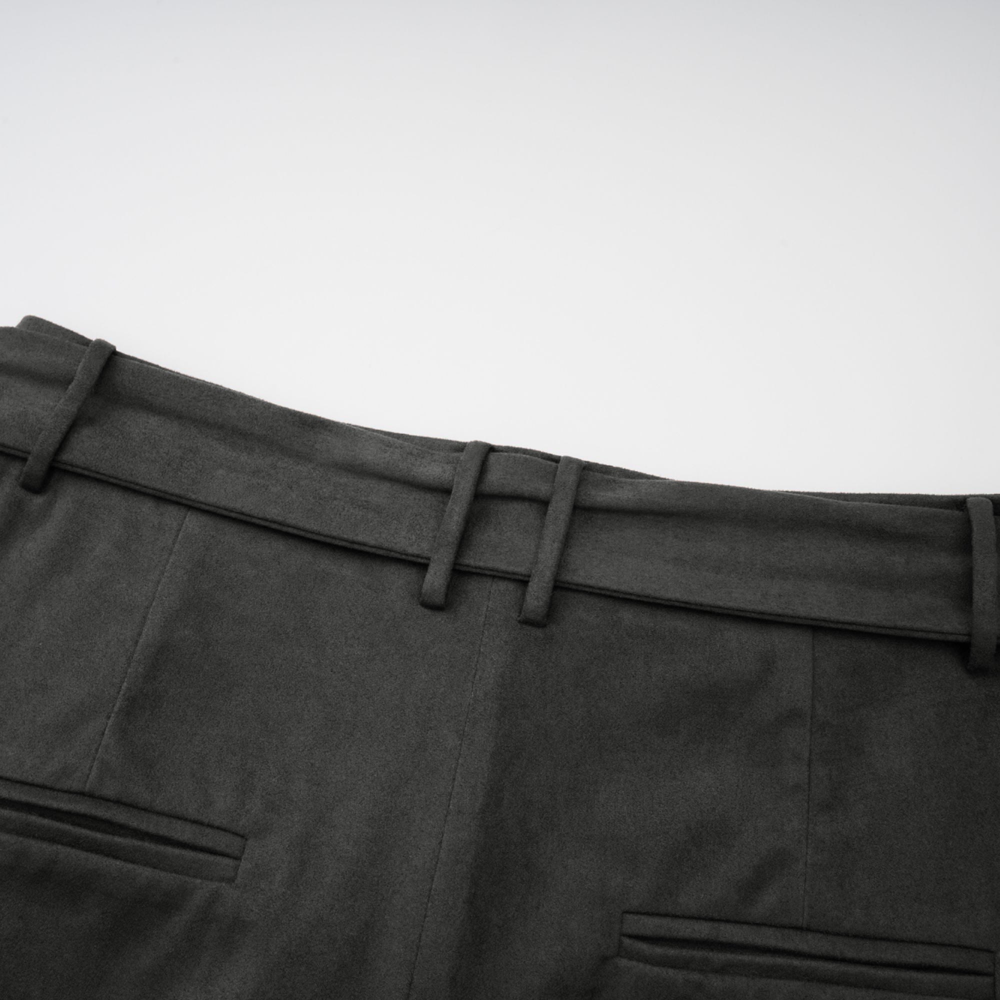 Chaney Grey Bubble Hem Suede Shorts