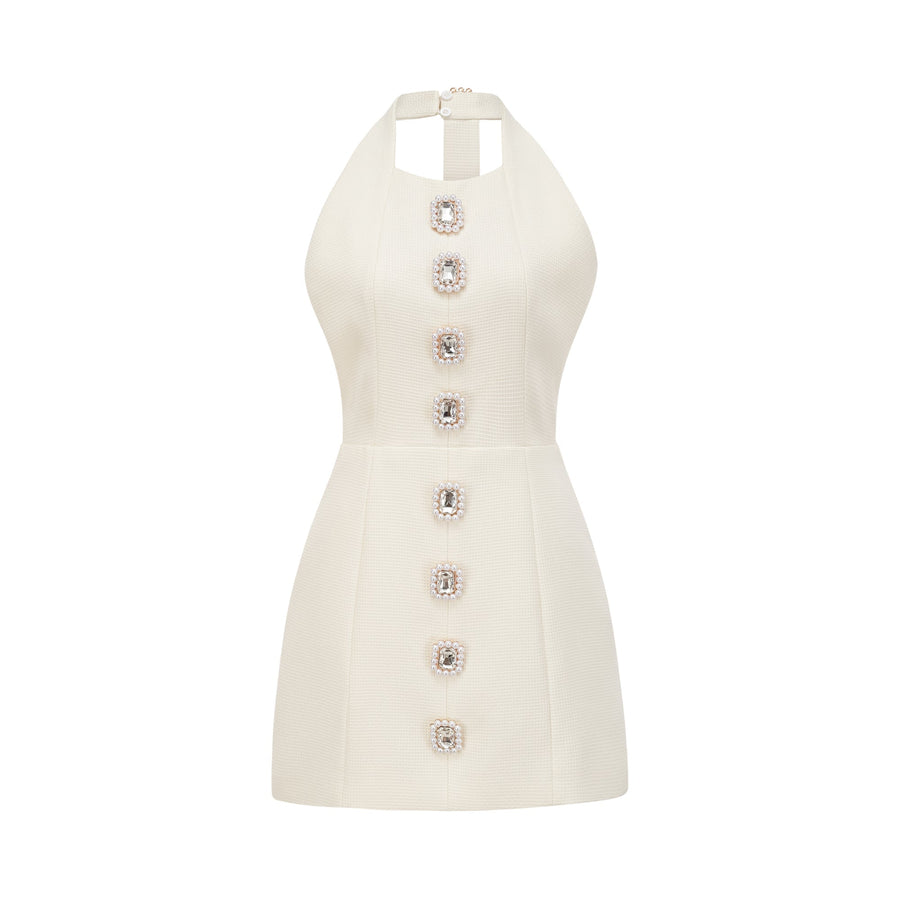 Charlene embellished open-back mini dress