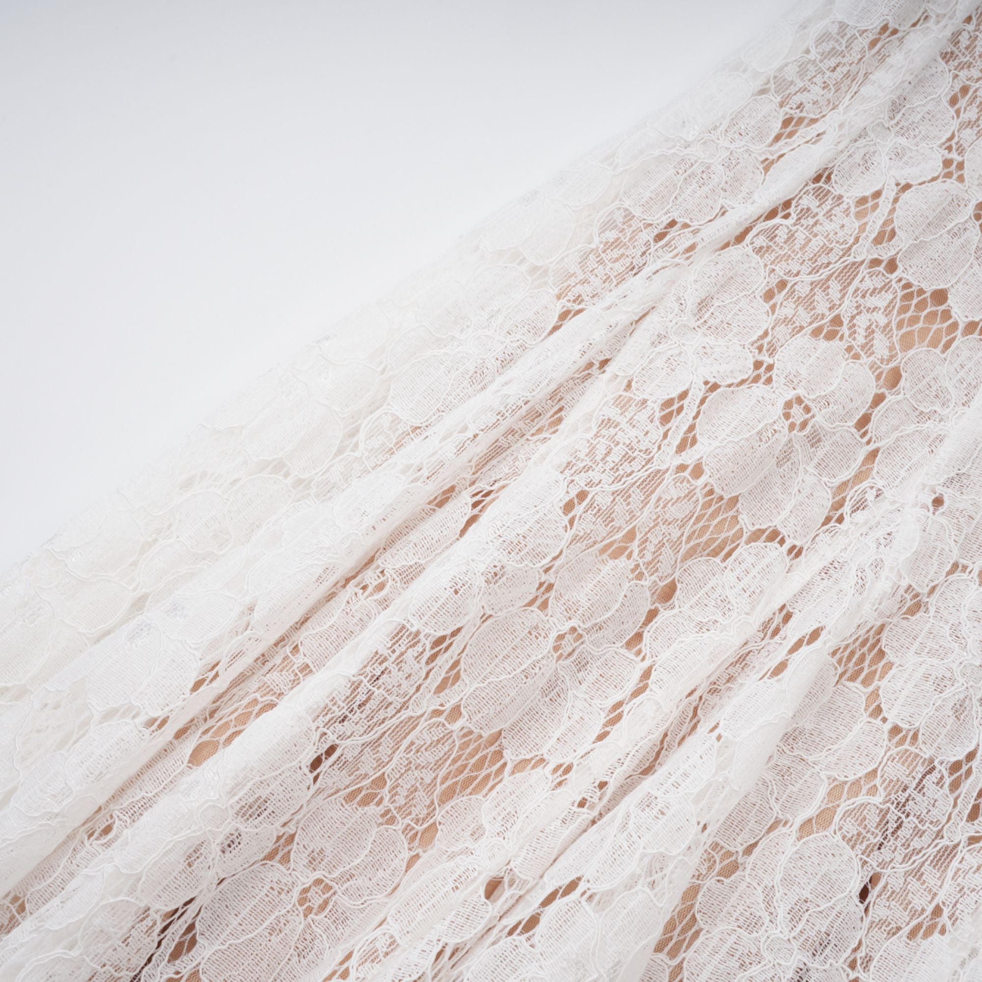 Bronte White Pleated Floral Lace Midi Dress (Final Sale-US Only)