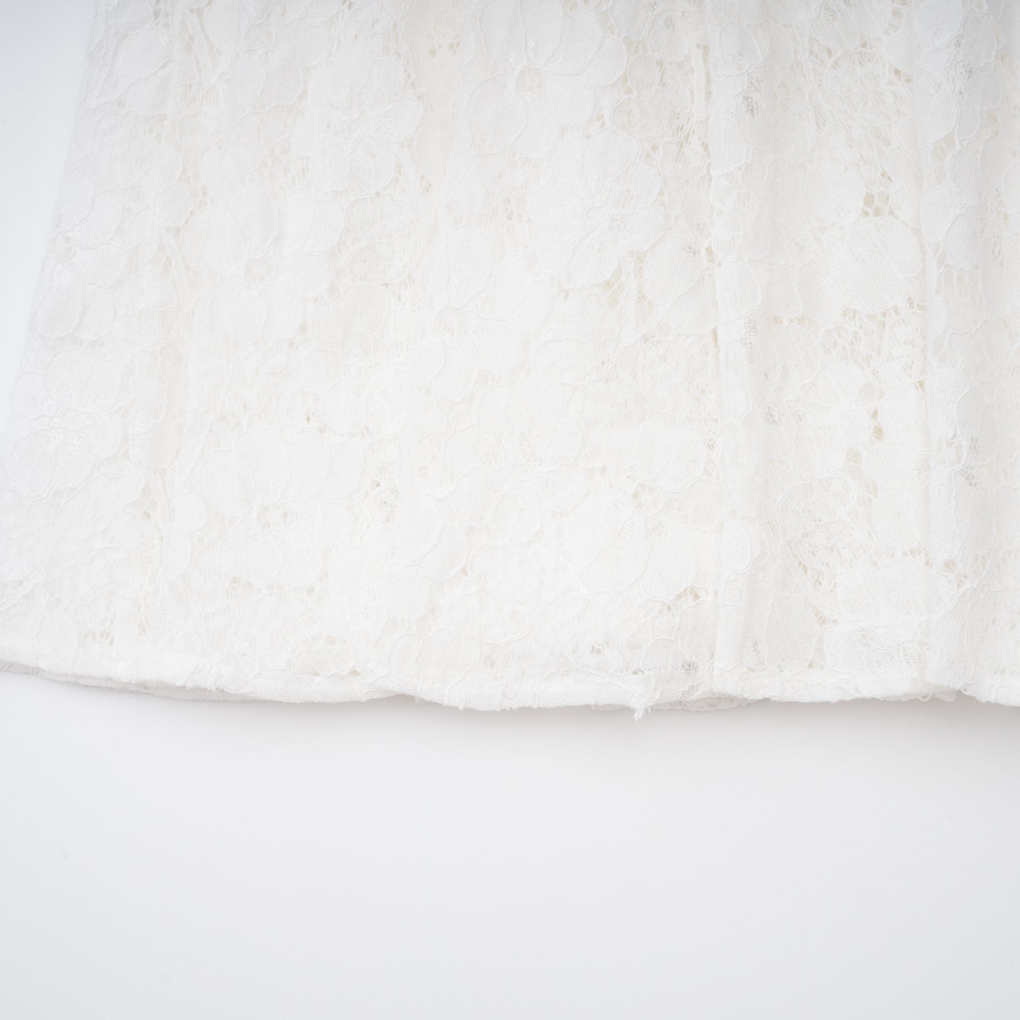 Bronte White Pleated Floral Lace Midi Dress (Final Sale-US Only)