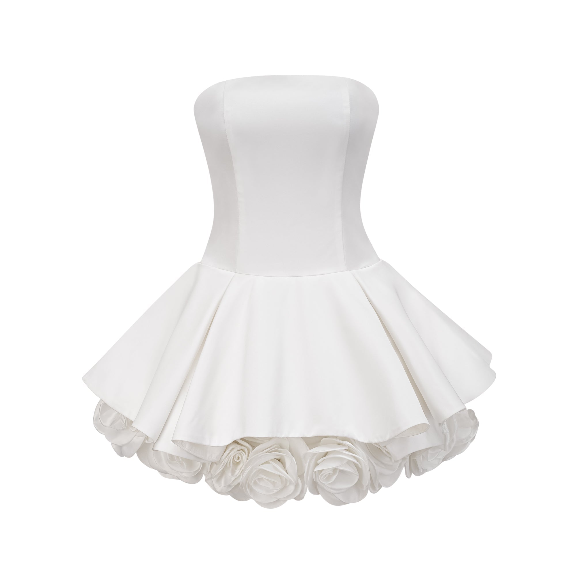 Lucie white petal-layered strapless corset mini dress (Final Sale-US Only)