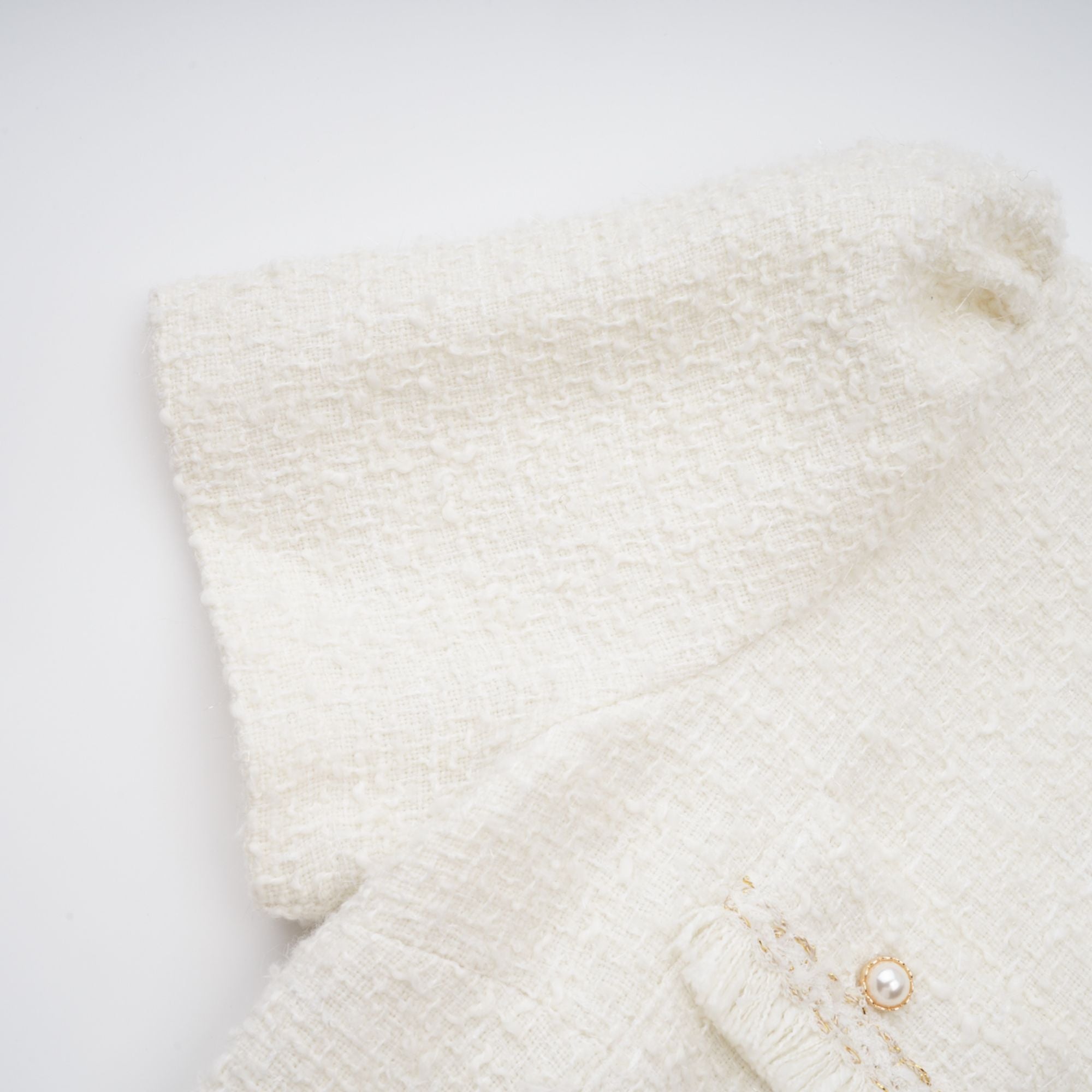 Gaëlle White Faux Pearl Tweed Mini Dress (Final Sale-US Only)