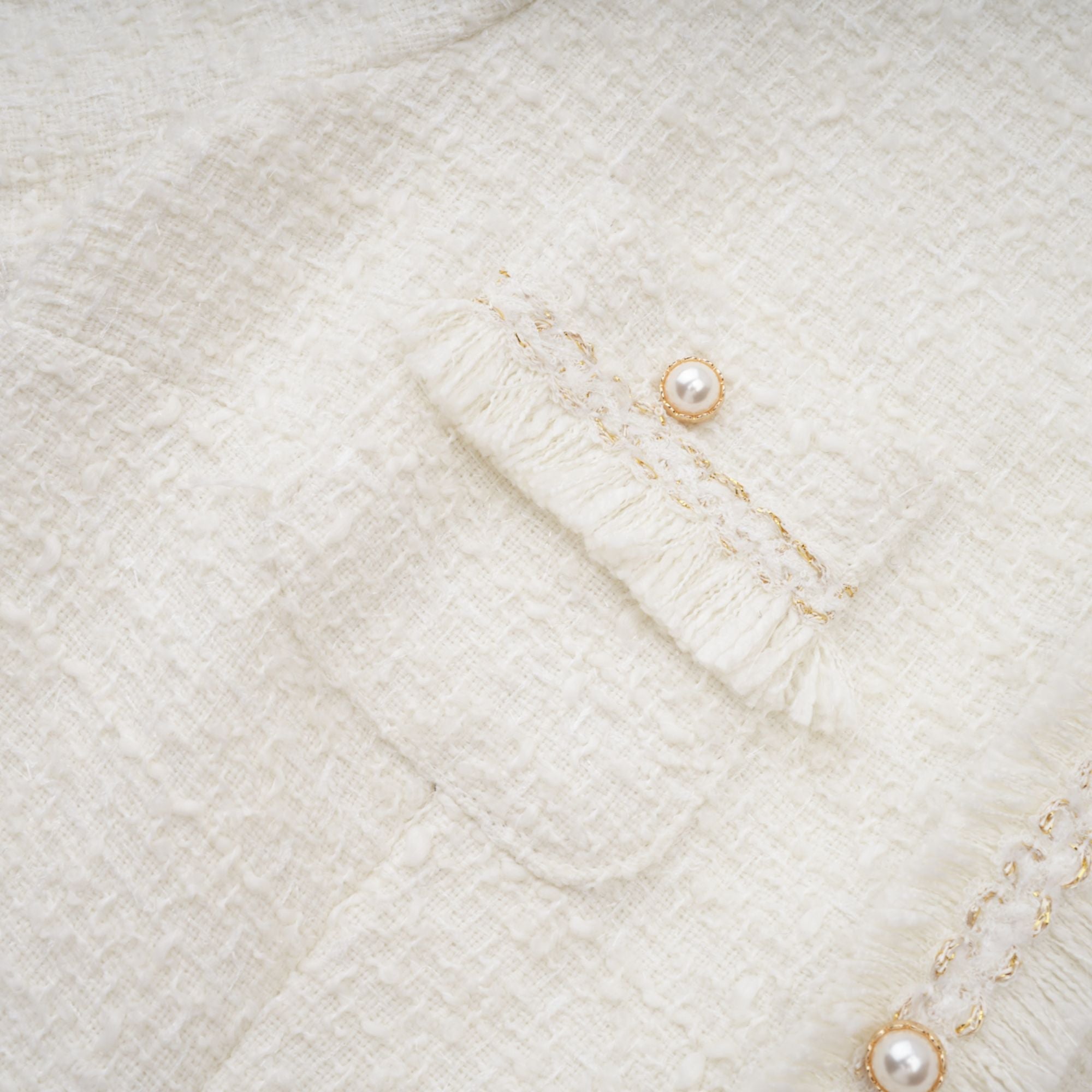 Gaëlle White Faux Pearl Tweed Mini Dress (Final Sale-US Only)