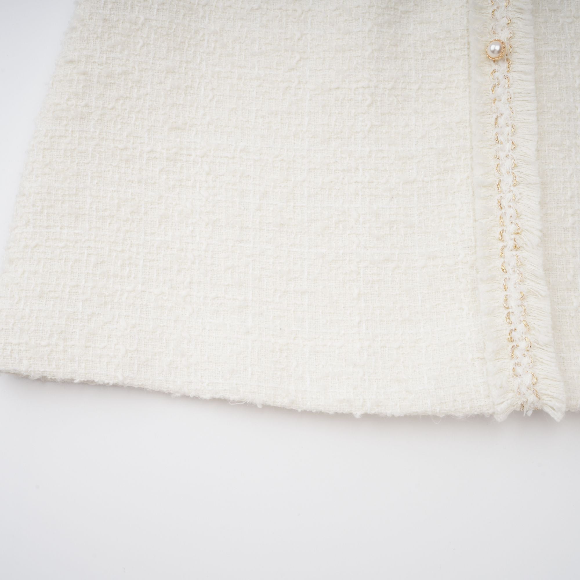 Gaëlle White Faux Pearl Tweed Mini Dress (Final Sale-US Only)