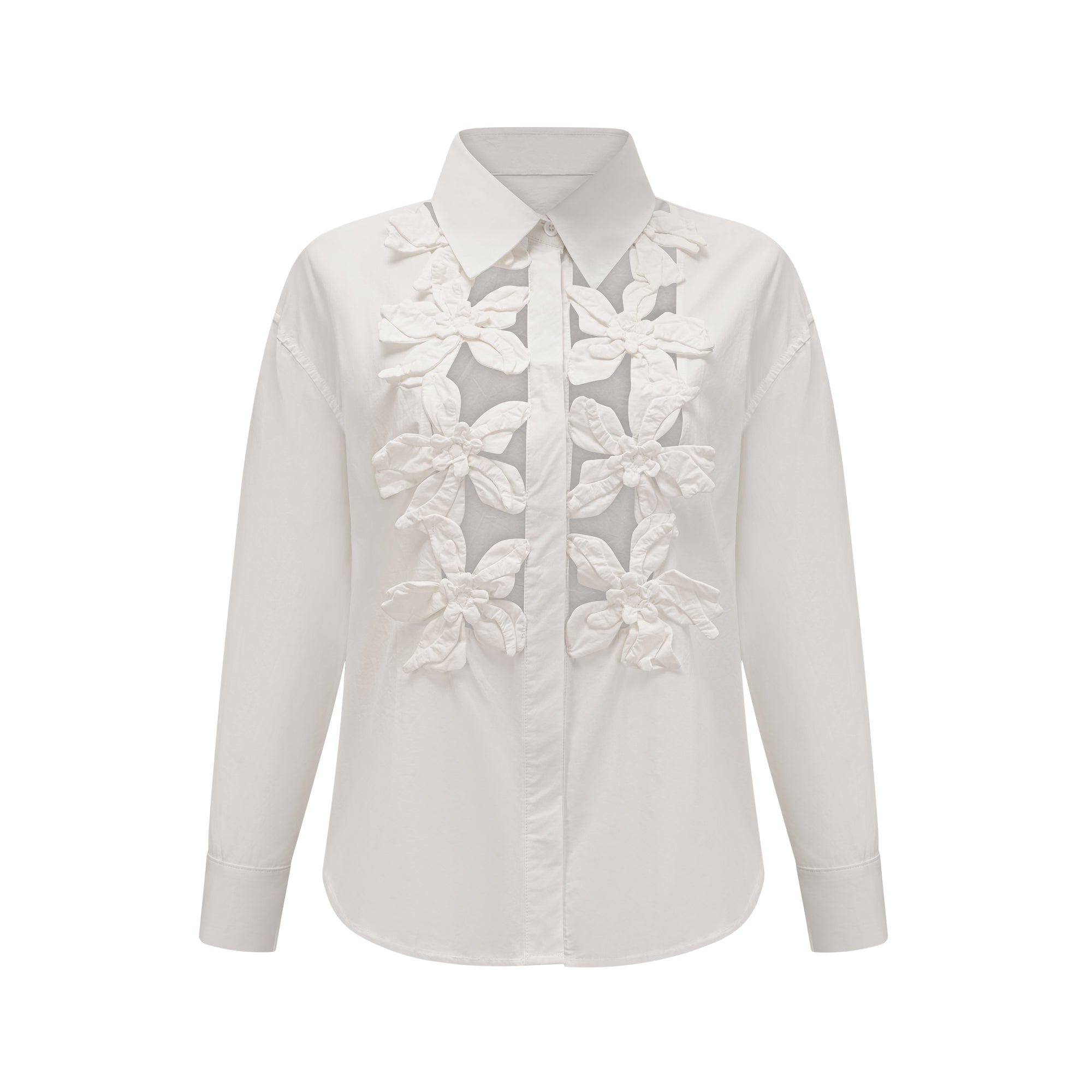 Rosalie white floral cut-out shirt (Final Sale)