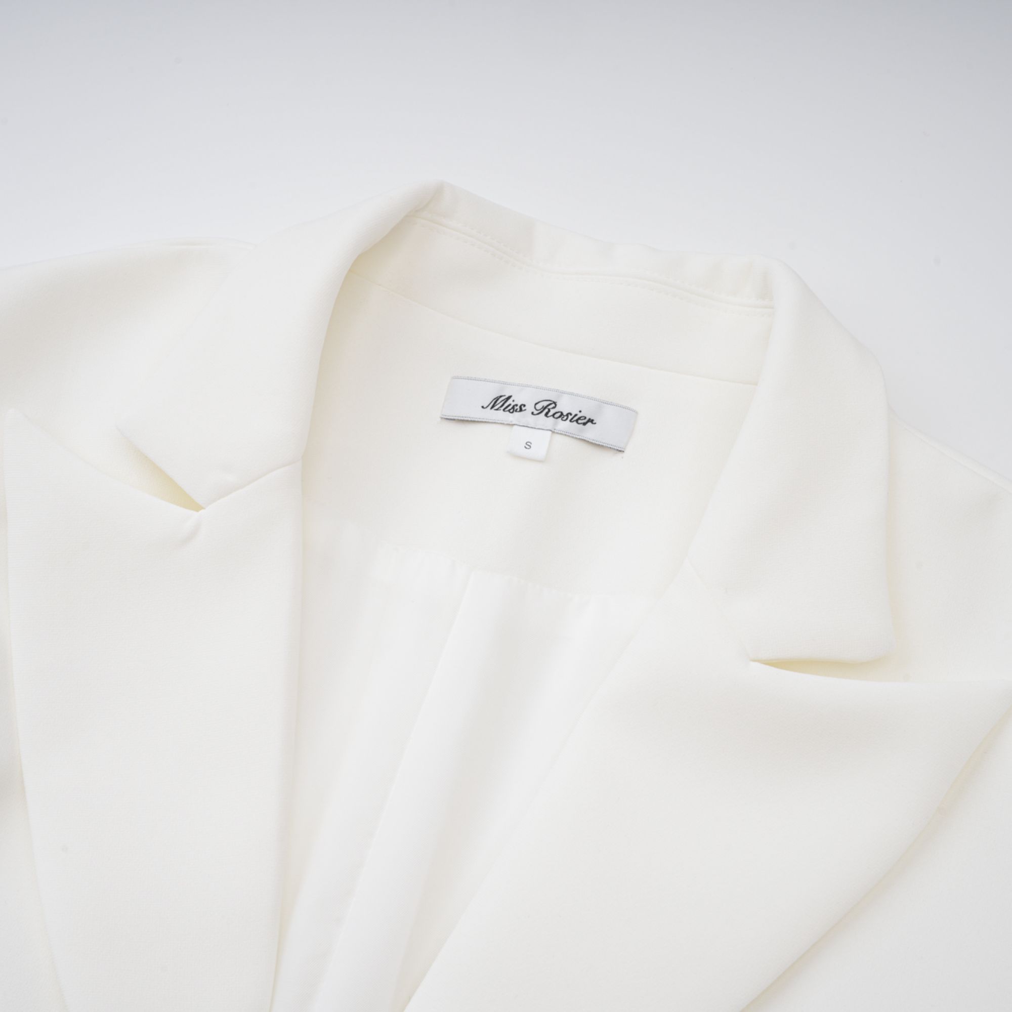 Rosette White Ruched Blazer Mini Dress (Final Sale-US Only)