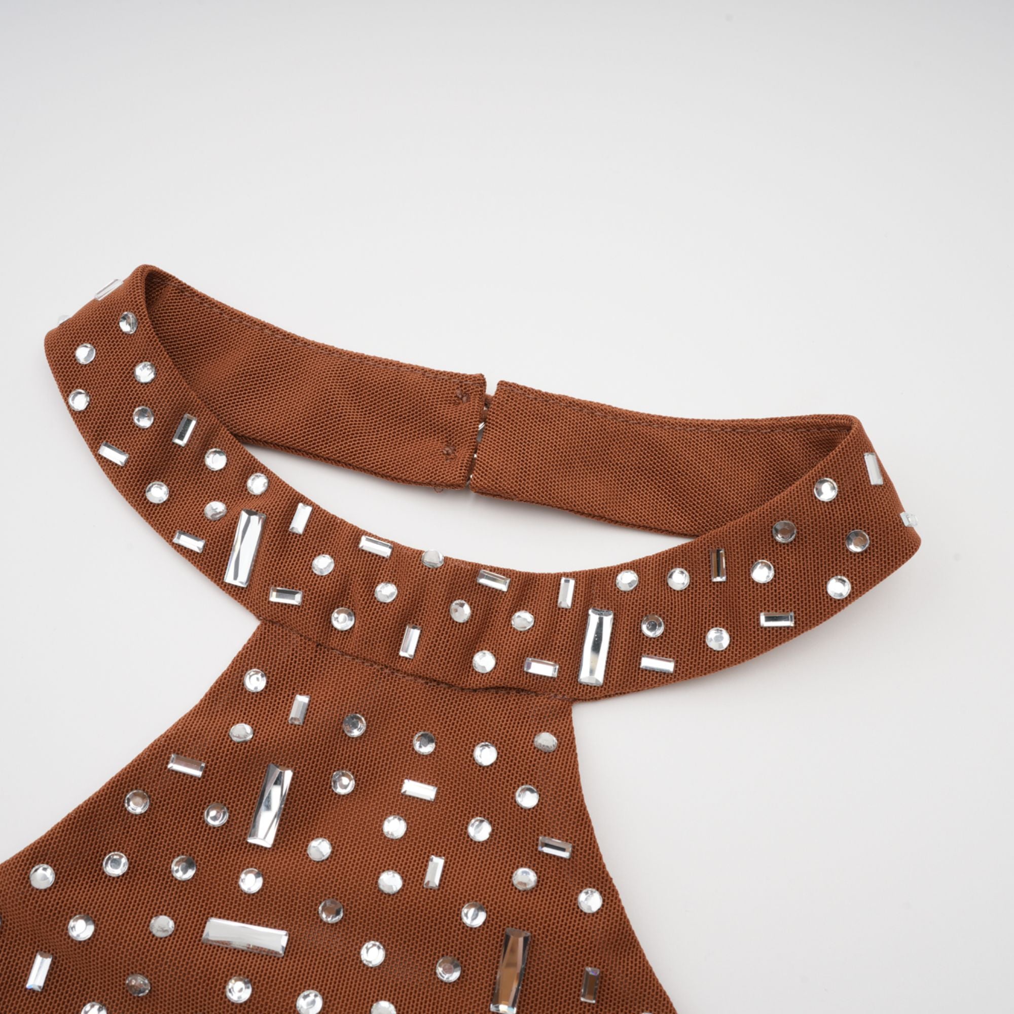 Désirée brown embellished halter neck bodycon maxi dress (US Only)