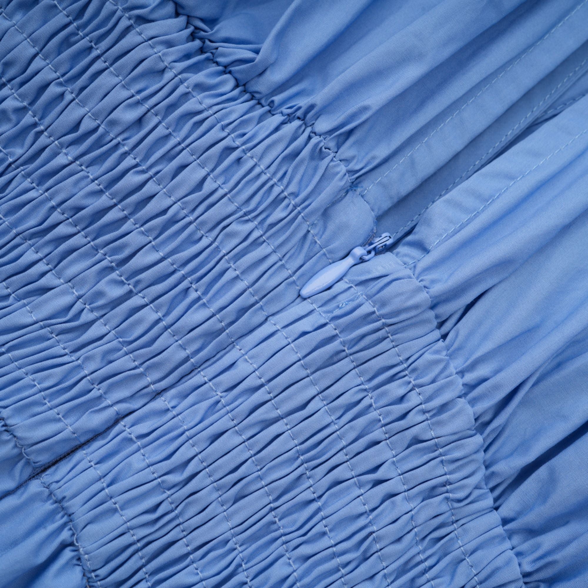 Emma petal-detail drawstring maxi dress in Blue (Final Sale-US Only)