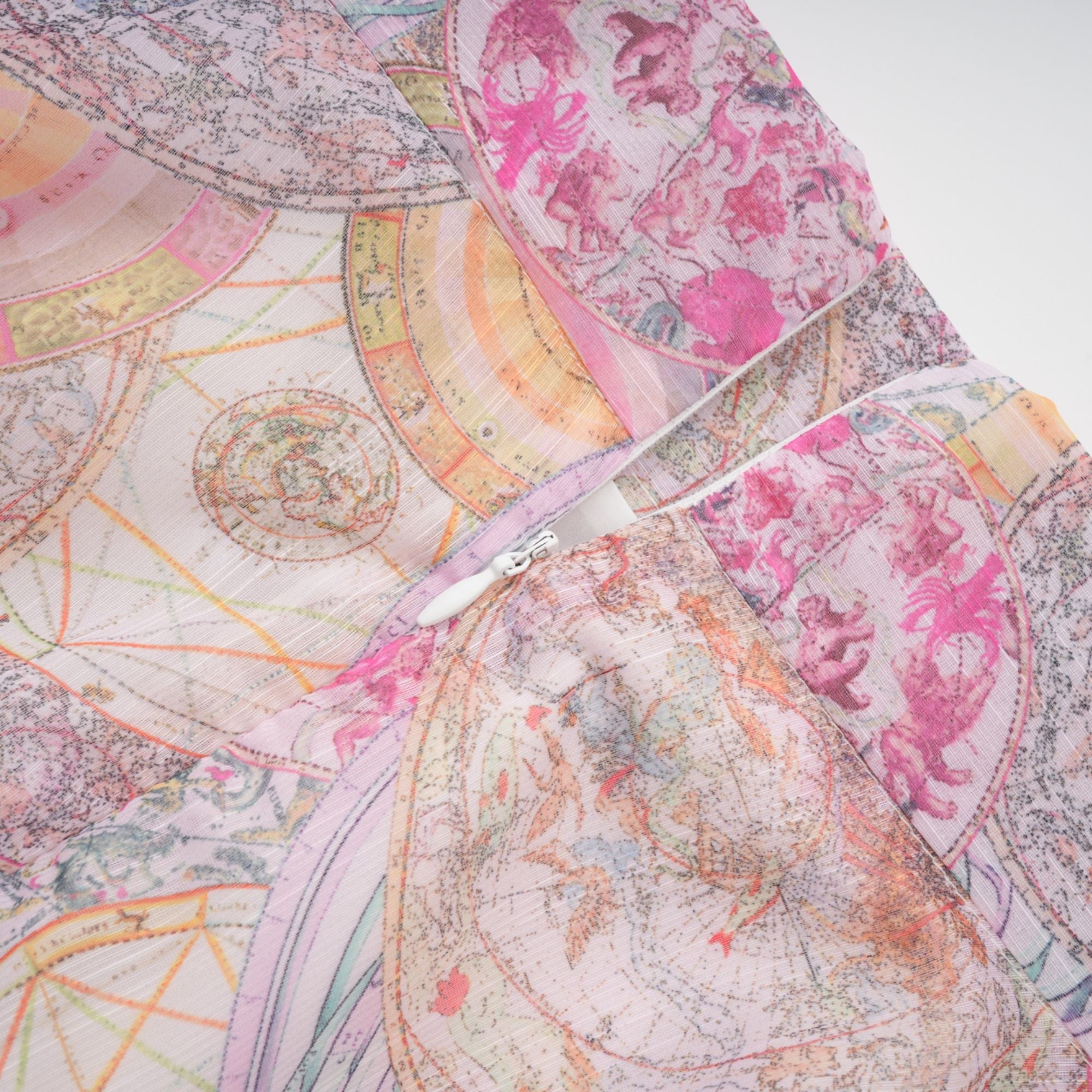 Cherry pink pattern-print shirt & skirt matching set (Final Sale-US Only)