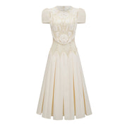 Maelle White Flower Embroidered Maxi Dress