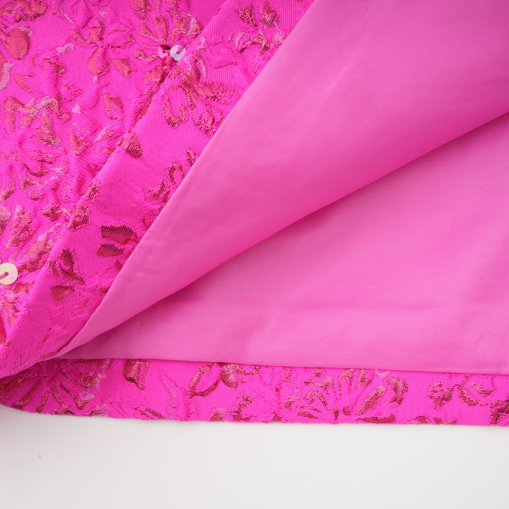 Celestia Floral-Appliqué Embellished Mini Dress in Pink