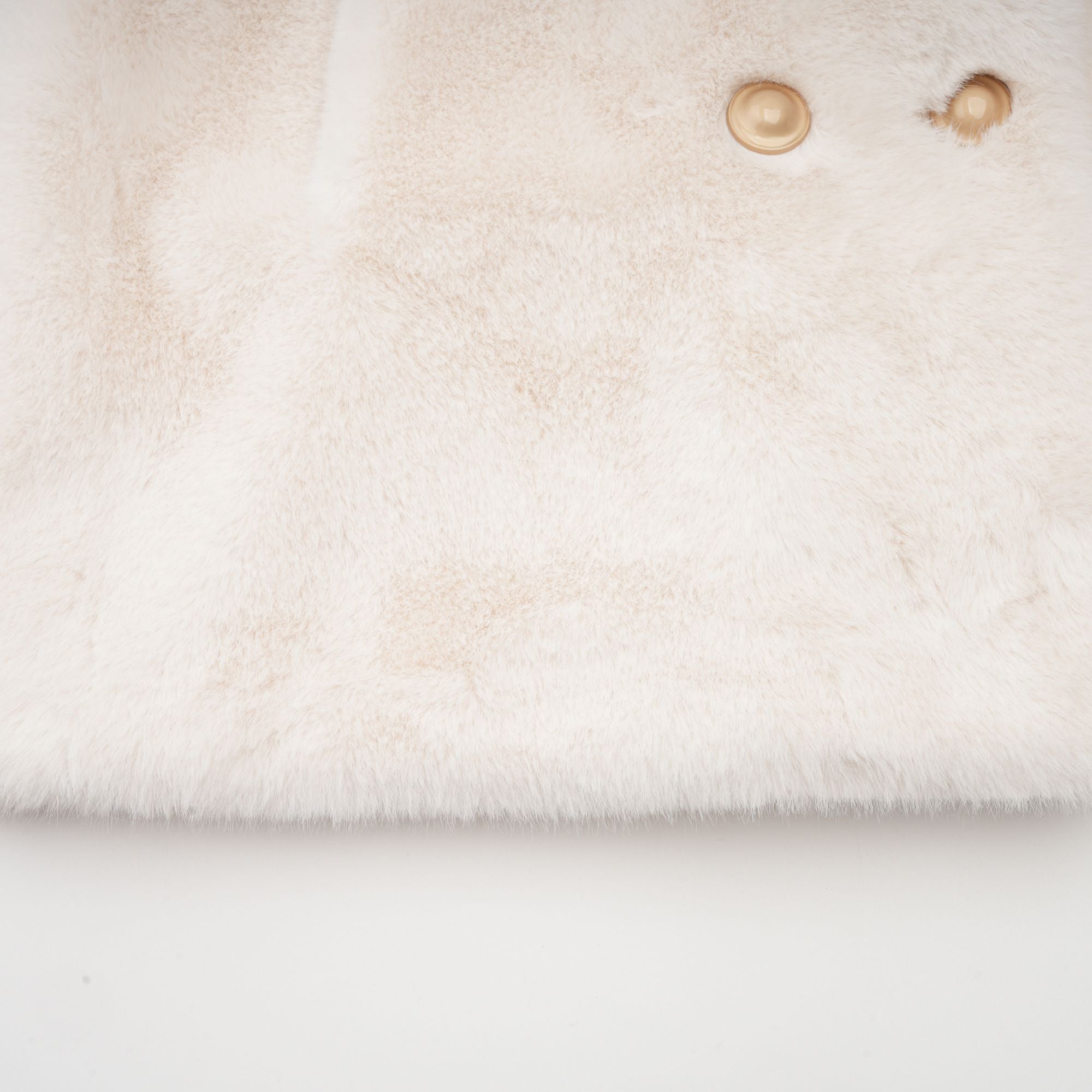 Chantal white faux-fur double-breasted jacket (Final Sale)