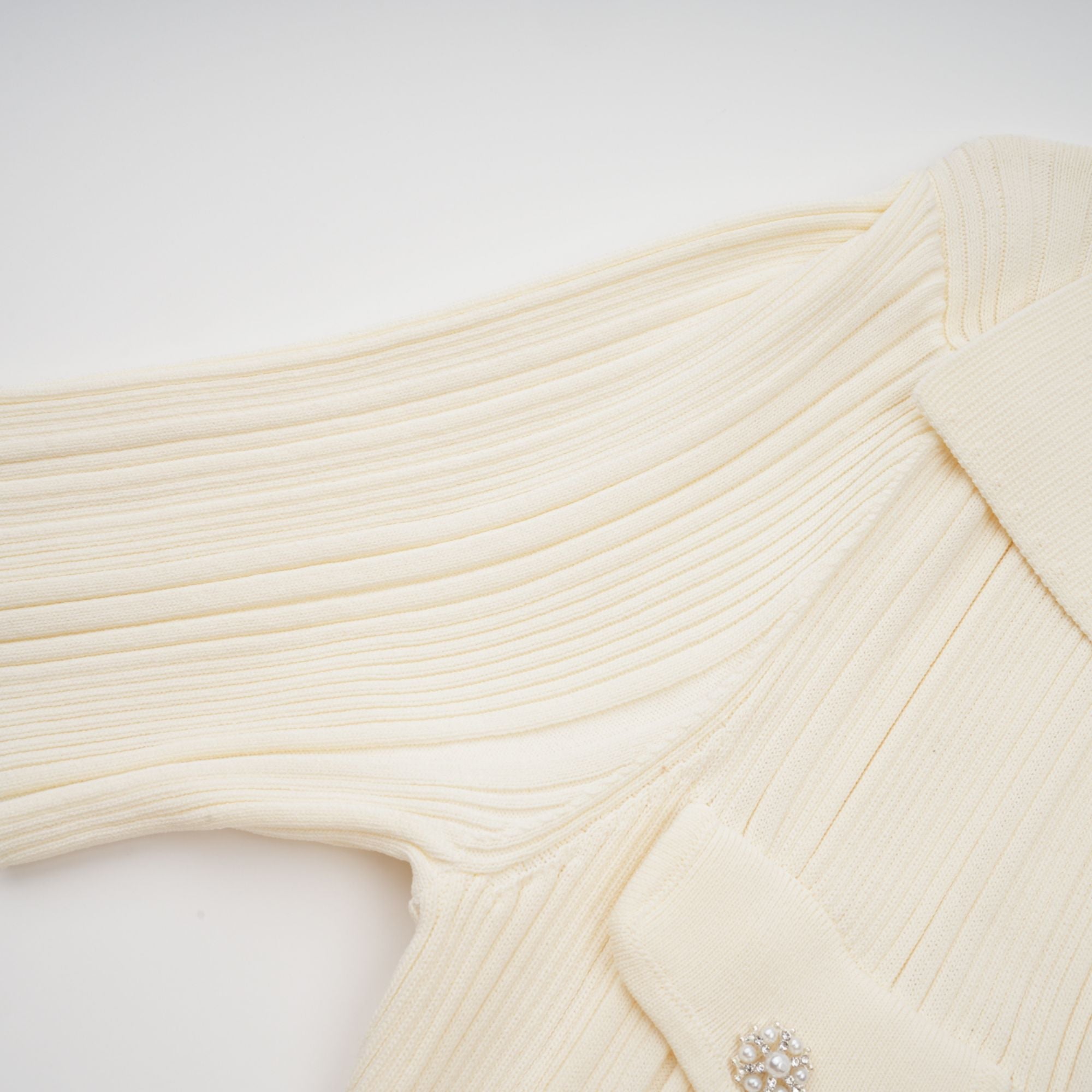 Nouria neutrals ribbed-knit midi dress