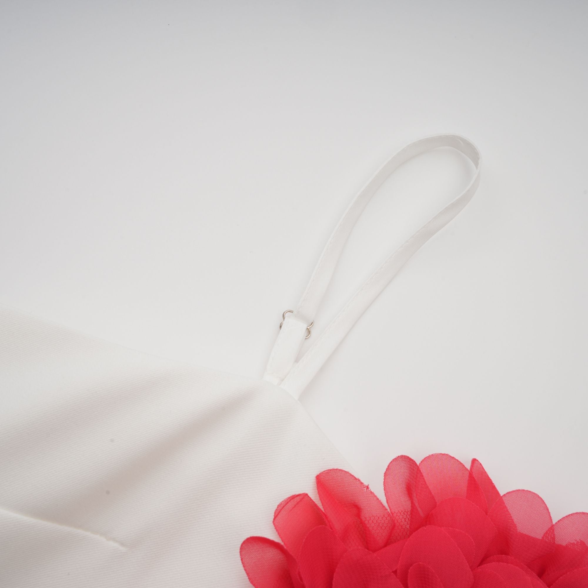 Véronique white 3d-petal sleeveless midi dress (Final Sale-US Only)