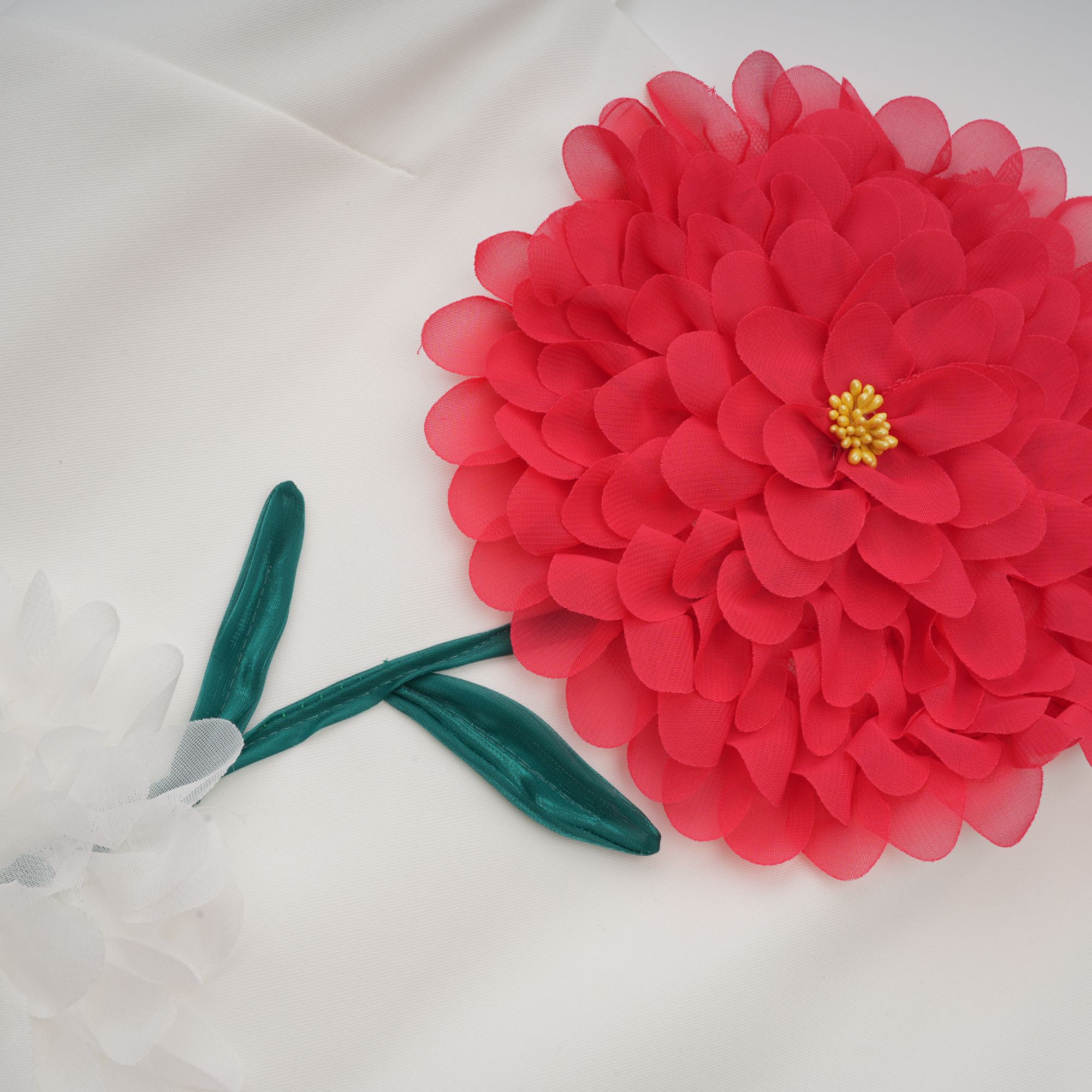 Véronique white 3d-petal sleeveless mini dress (Final Sale-US Only)