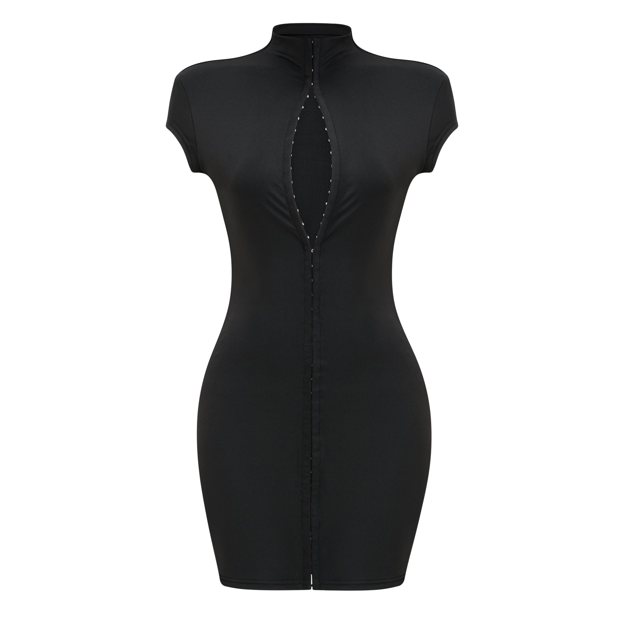 Andrea Black Keyhole Corset Mini Dress
