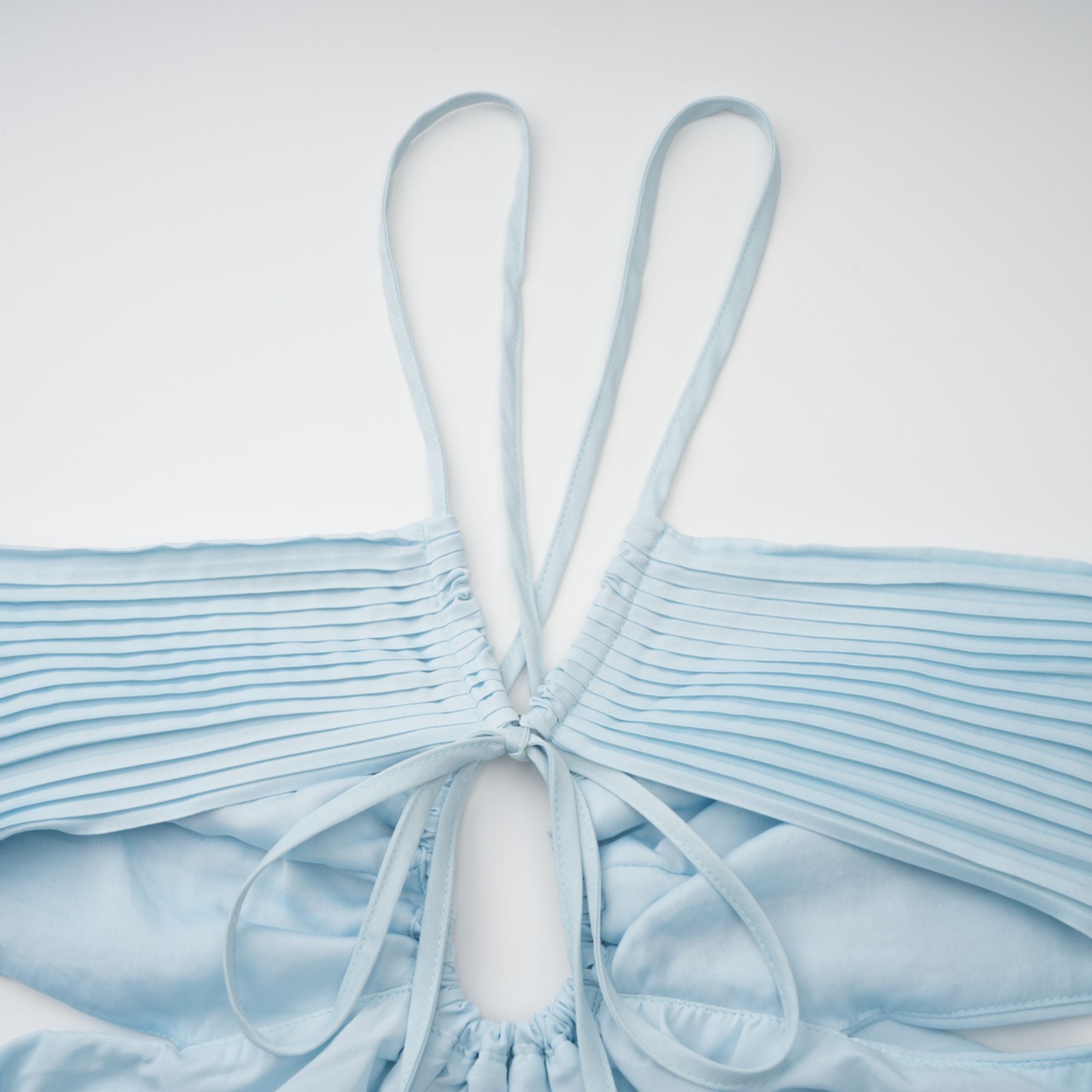 Andréa Blue Pleated Maxi Dress with Cutout Detail (Final Sale-US Only)