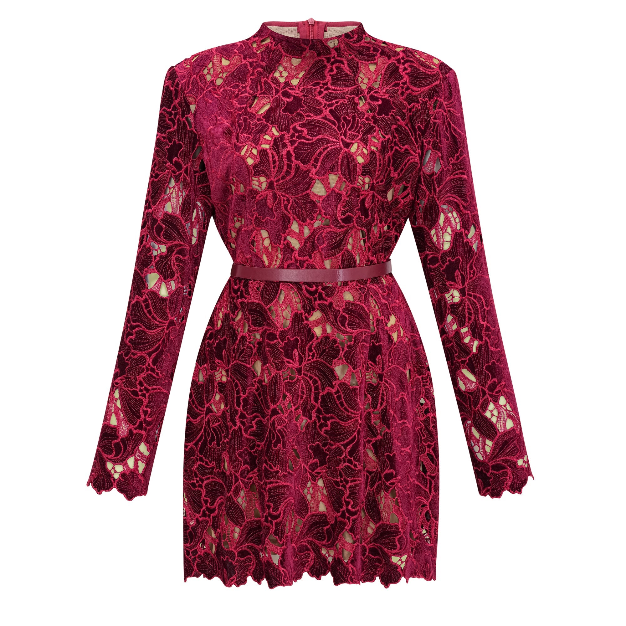 Hafdis Red Floral Embroidered Mini Dress (Final Sale-US Only)