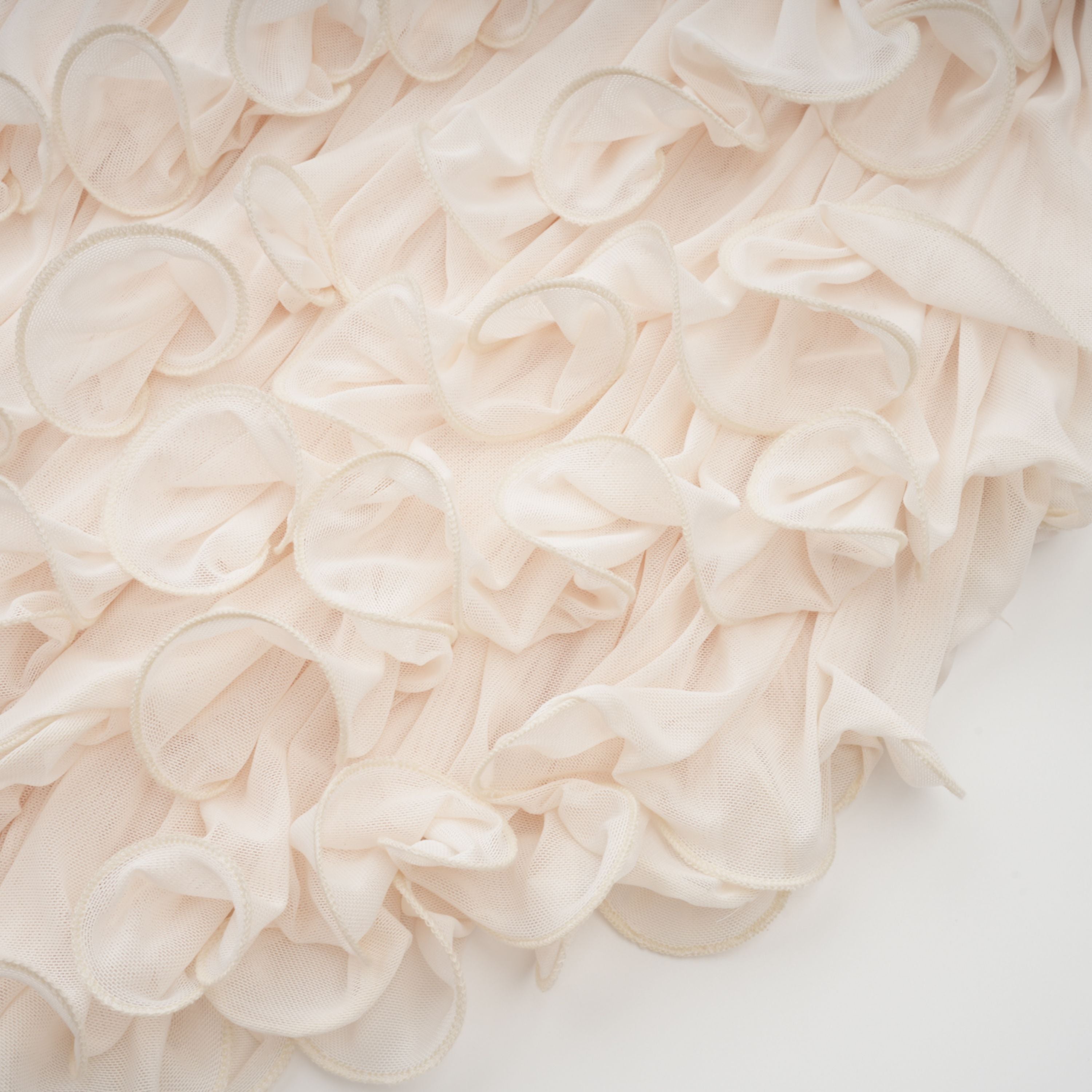 Théoline Neutral Asymmetrical Ruffled Floral Midi Dress (Final Sale-US Only)