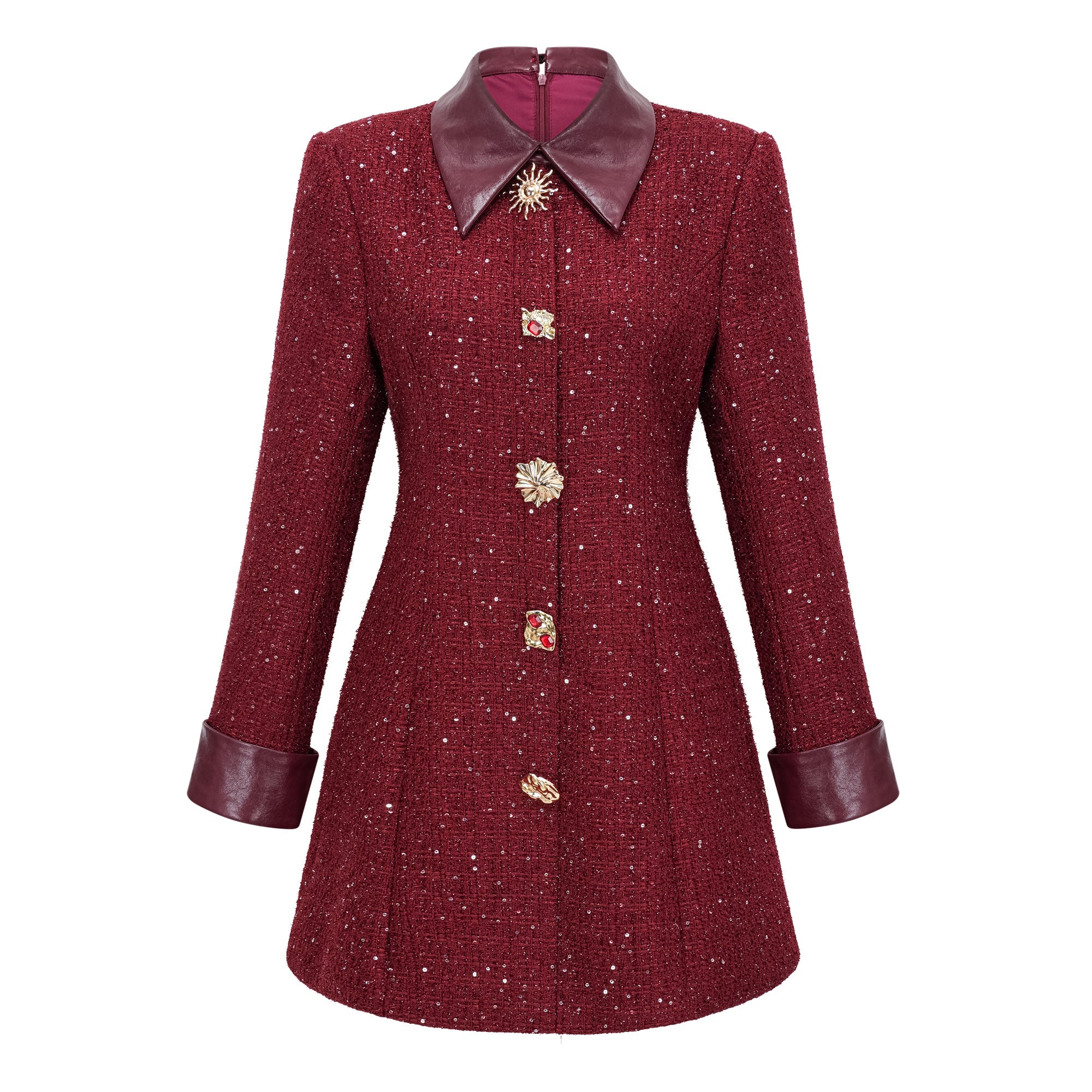 Ancora Red Embellished Tweed Mini Dress (Final Sale)