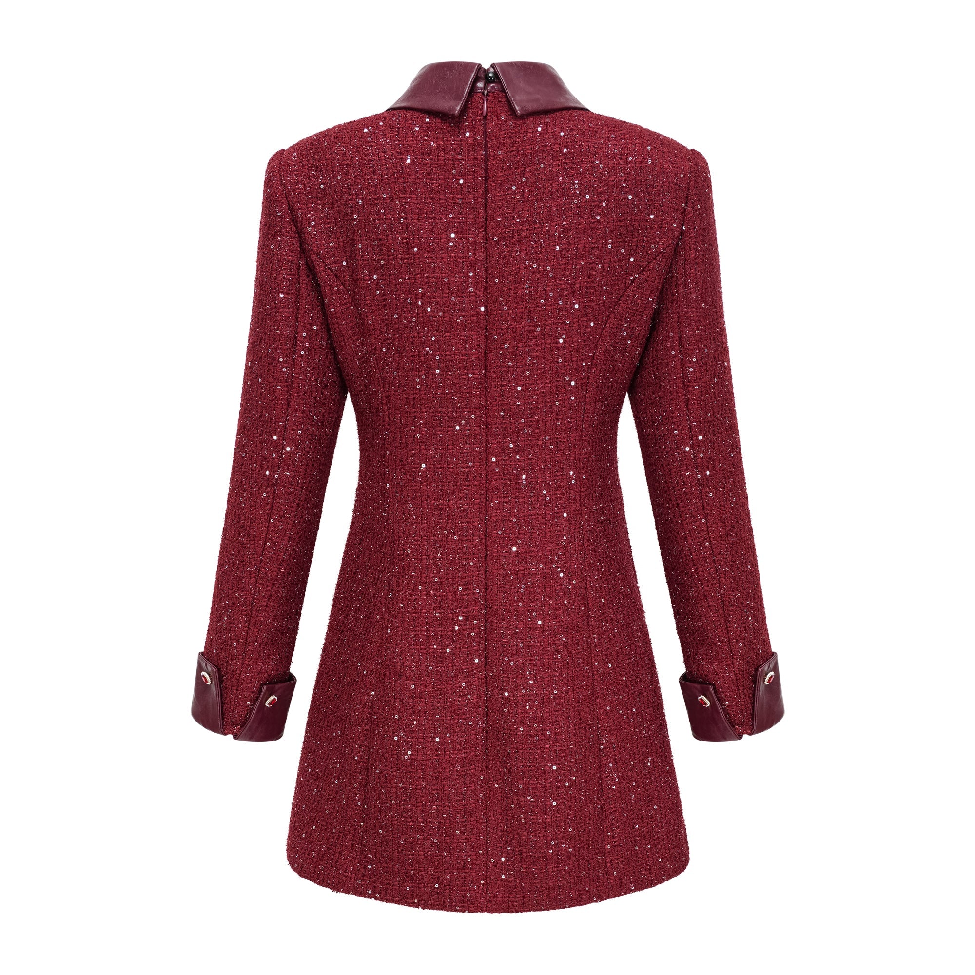 Ancora Red Embellished Tweed Mini Dress (Final Sale)