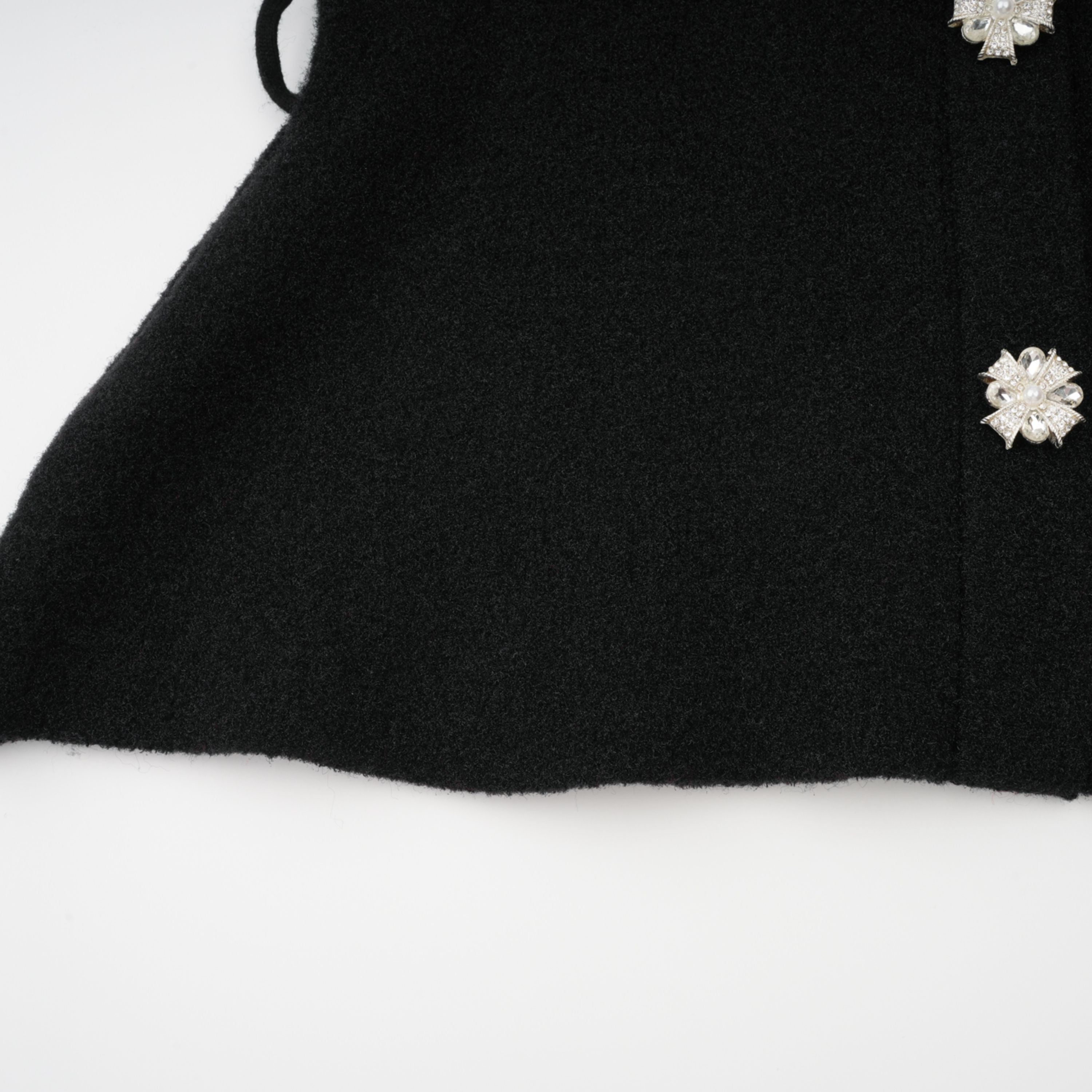 Ellinor Black Embellished Knit Top & Skirt Set