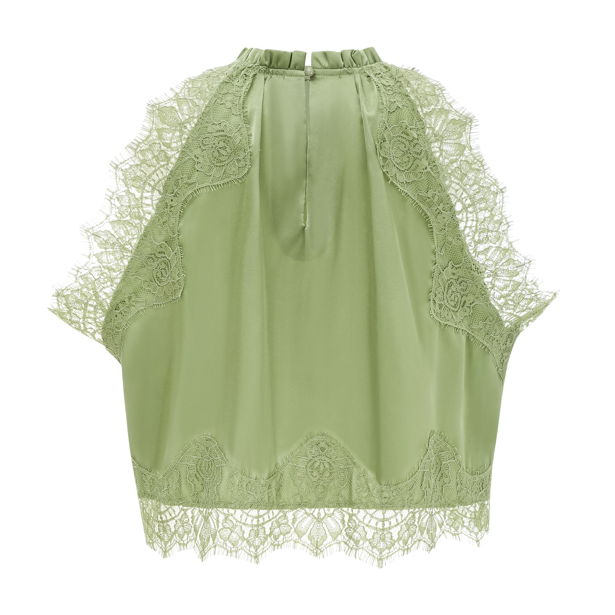 Florence Green Lace Panel Top & Skirt Set