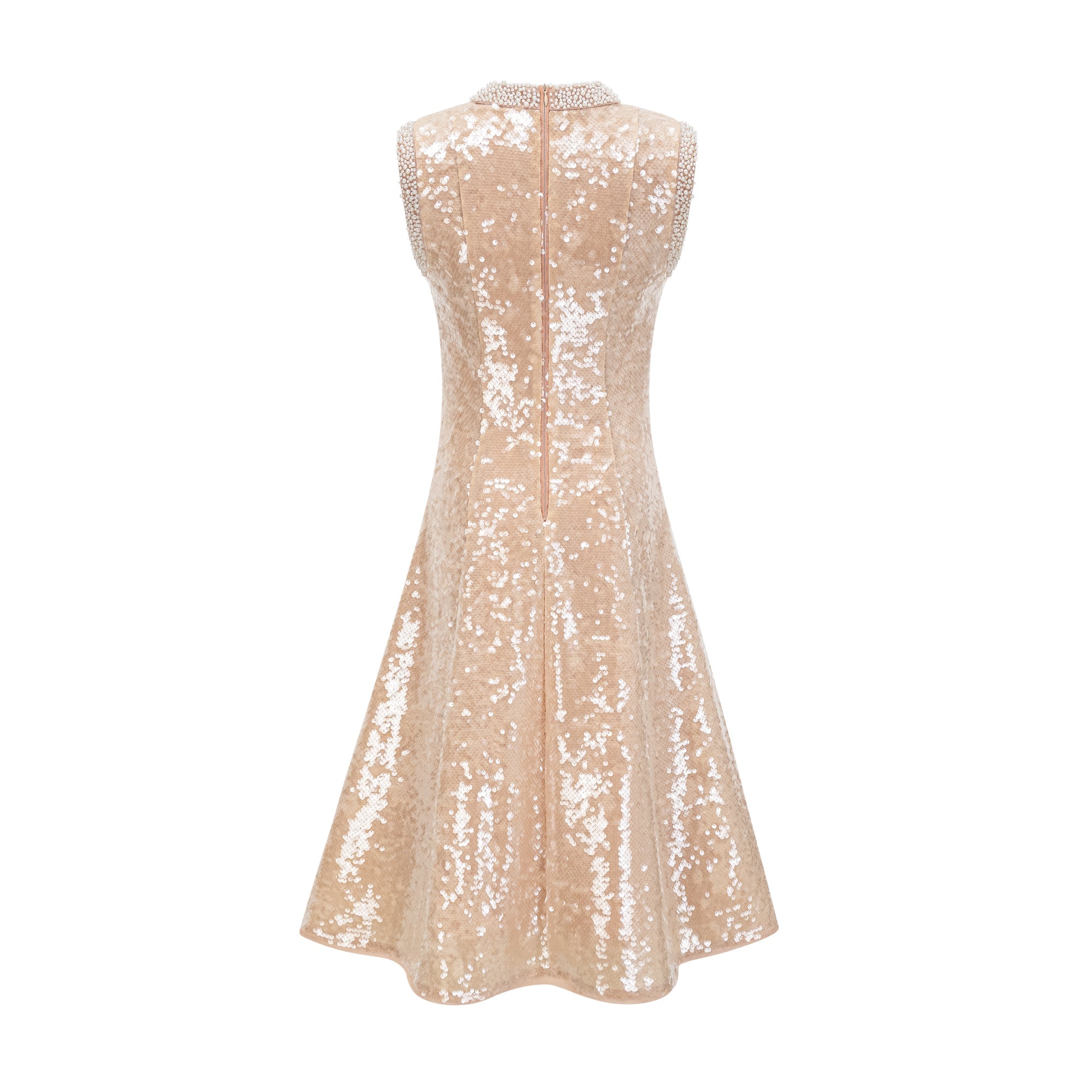 Ornella faux-pearl sequined midi dress