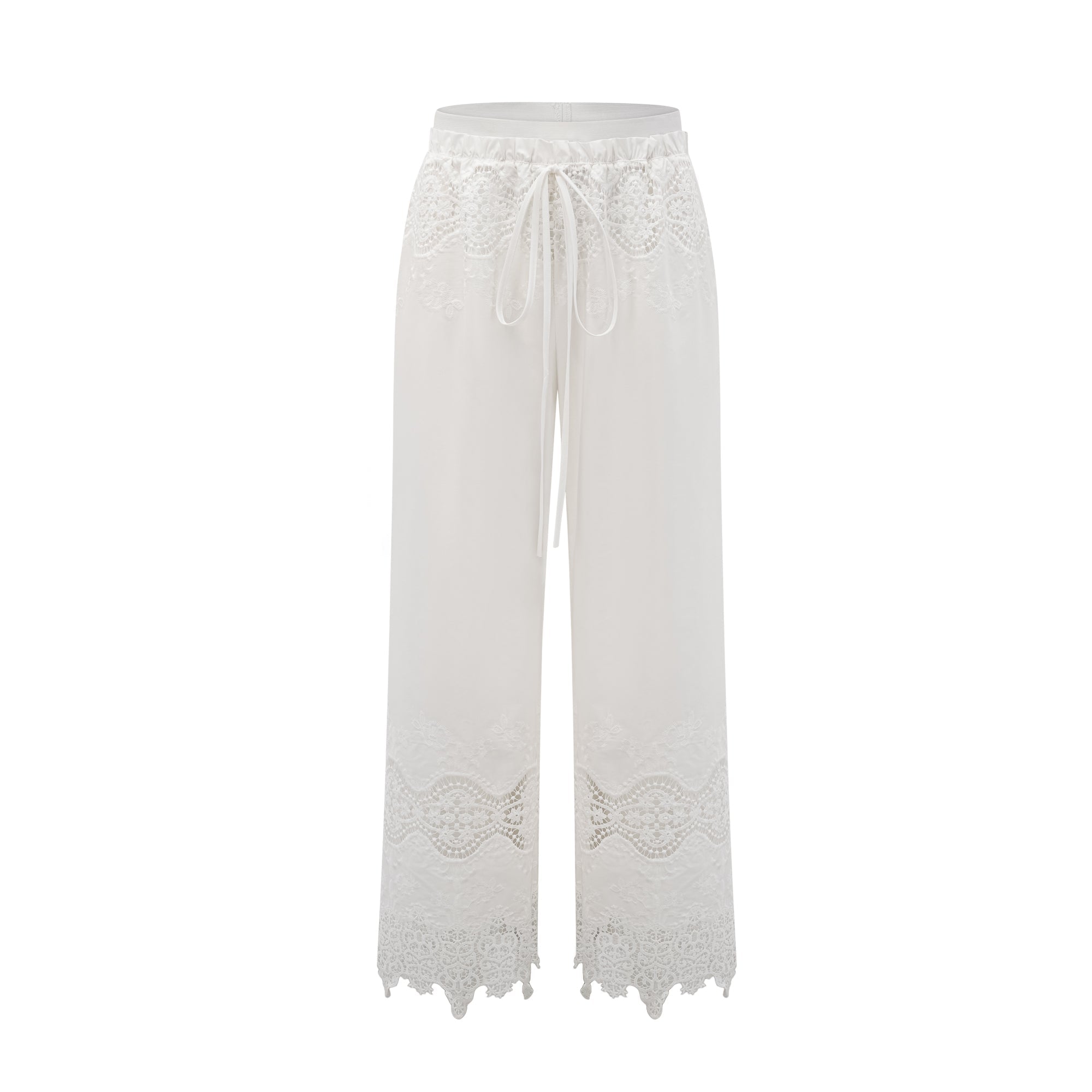 Raphaëlle lace-trim cut-out cropped top & trousers matching set (Final Sale)