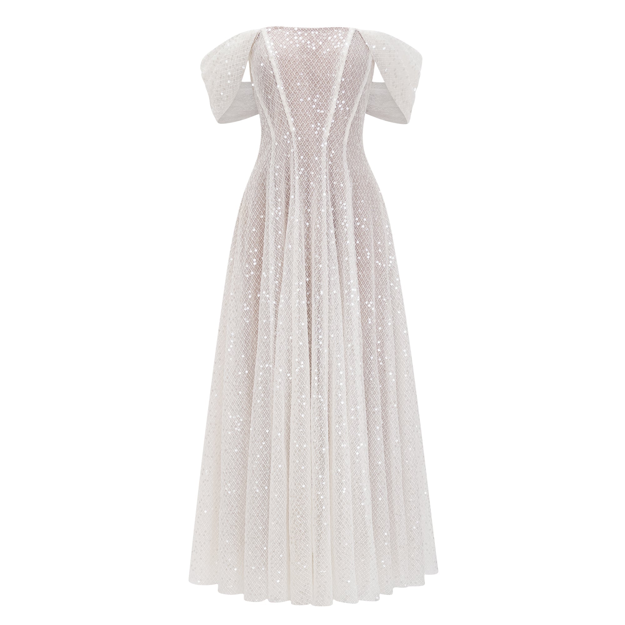 Esme White Off Shoulder Embellished Maxi Dress