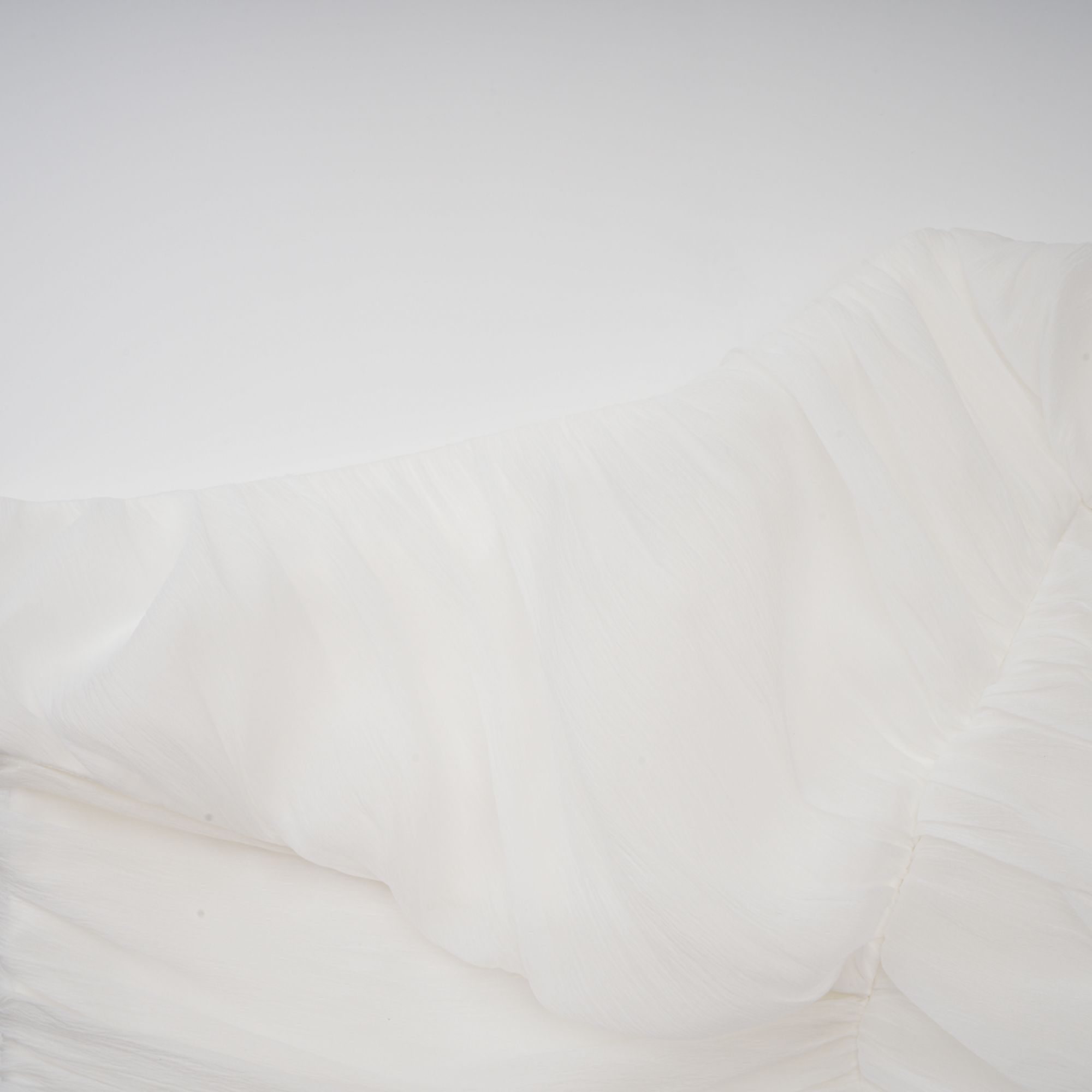 Adèle creased top & trousers matching set in White