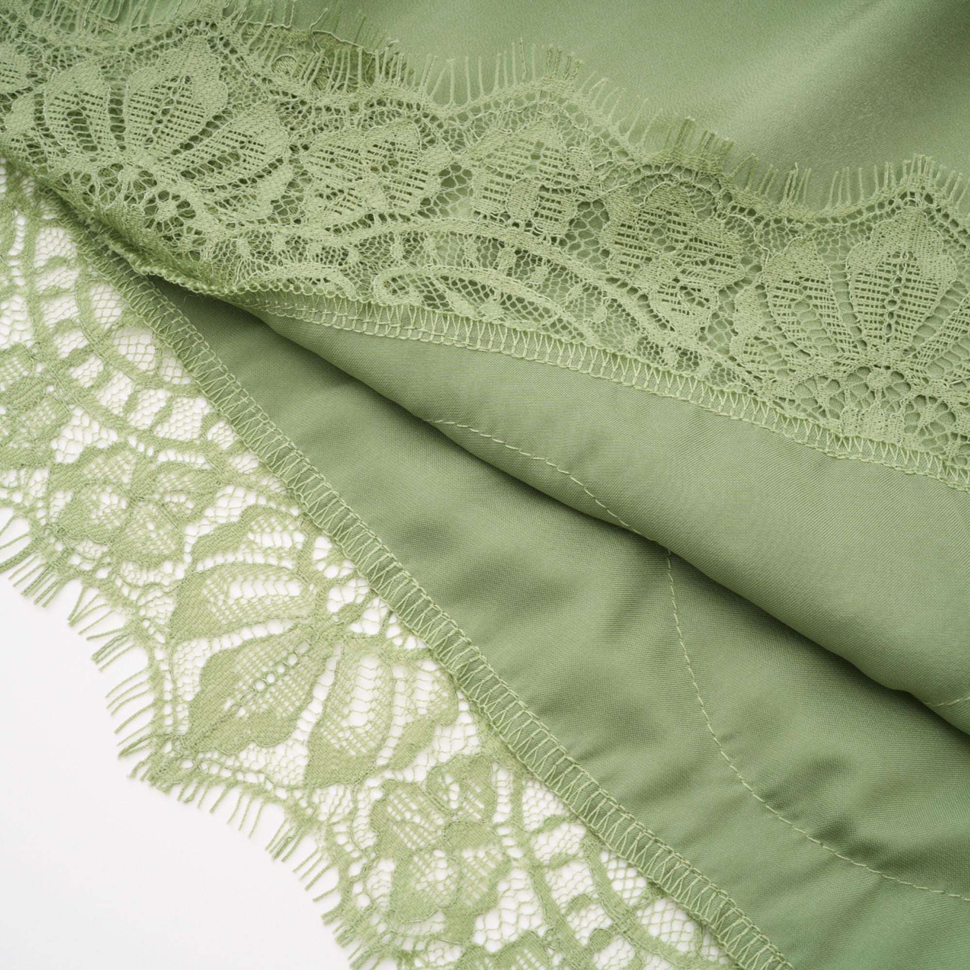 Florence Green Lace Panel Top & Skirt Set